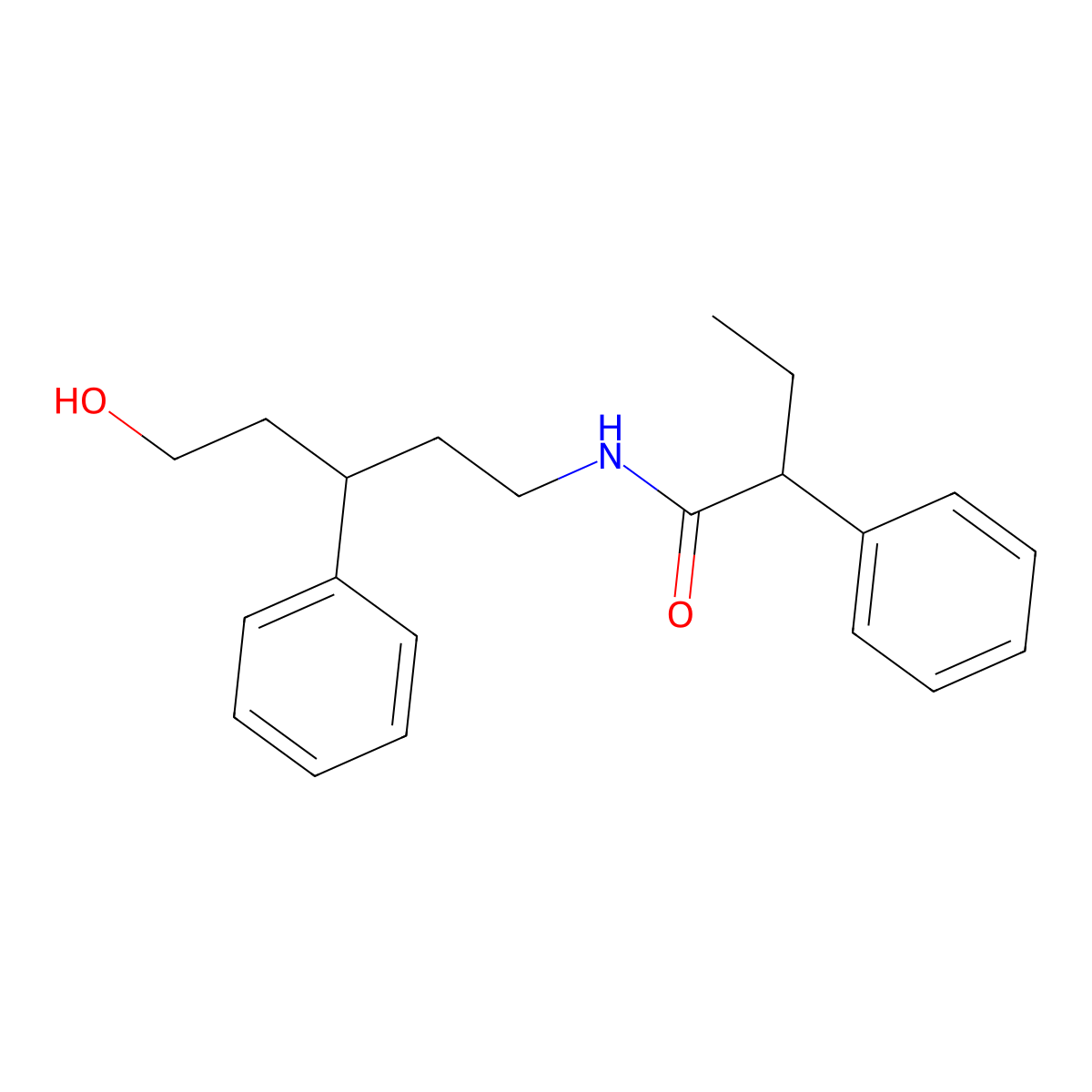 N-(5-hydroxy-3-phenylpentyl)-2-phenylbutanamide molecular structure, CAS 1788833-34-0