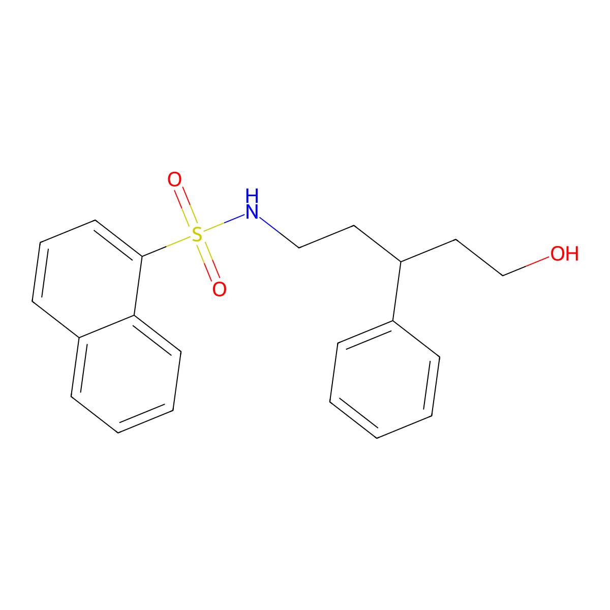 N-(5-hydroxy-3-phenylpentyl)naphthalene-1-sulfonamide molecular structure, CAS 1788833-39-5