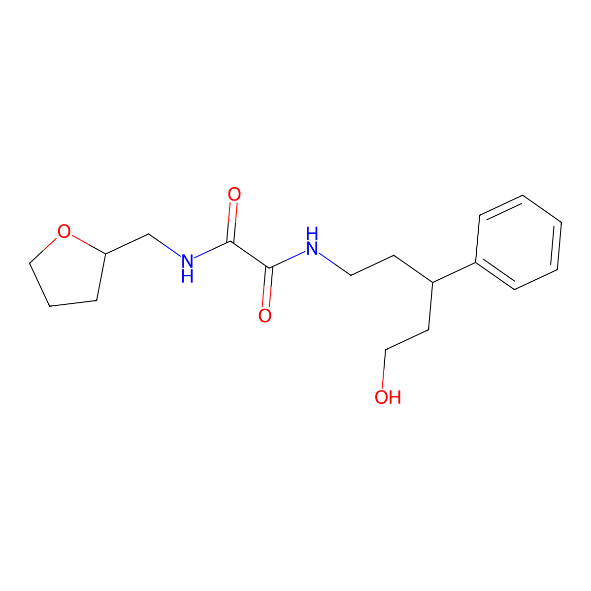 N1-(5-hydroxy-3-phenylpentyl)-N2-((tetrahydrofuran-2-yl)methyl)oxalamide molecular structure, CAS 1788833-45-3