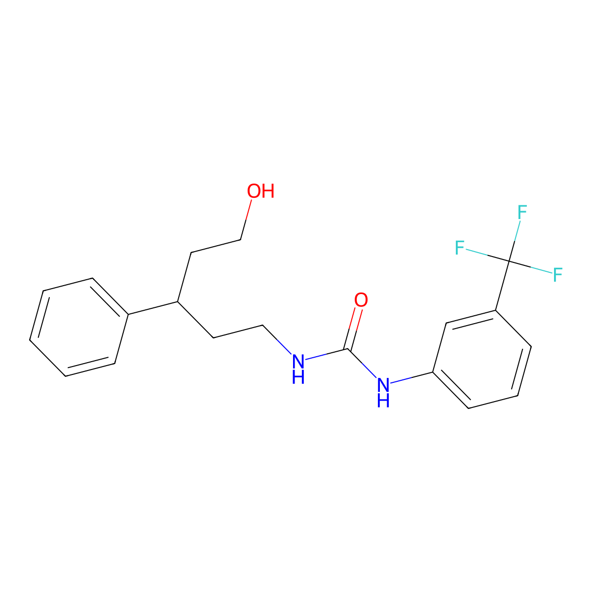 1-(5-Hydroxy-3-phenylpentyl)-3-[3-(trifluoromethyl)phenyl]urea molecular structure, CAS 1788833-51-1