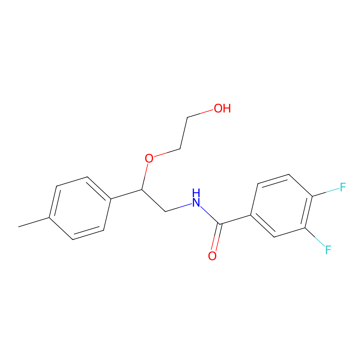 3,4-difluoro-N-(2-(2-hydroxyethoxy)-2-(p-tolyl)ethyl)benzamide molecular structure, CAS 1788833-63-5