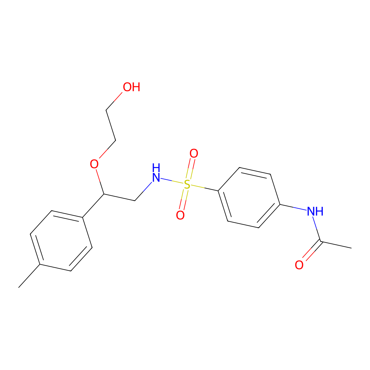 N-(4-(N-(2-(2-hydroxyethoxy)-2-(p-tolyl)ethyl)sulfamoyl)phenyl)acetamide molecular structure, CAS 1788833-76-0