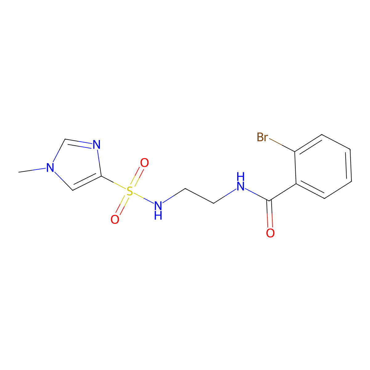 2-bromo-N-[2-(1-methyl-1H-imidazole-4-sulfonamido)ethyl]benzamide molecular structure, CAS 1788833-91-9