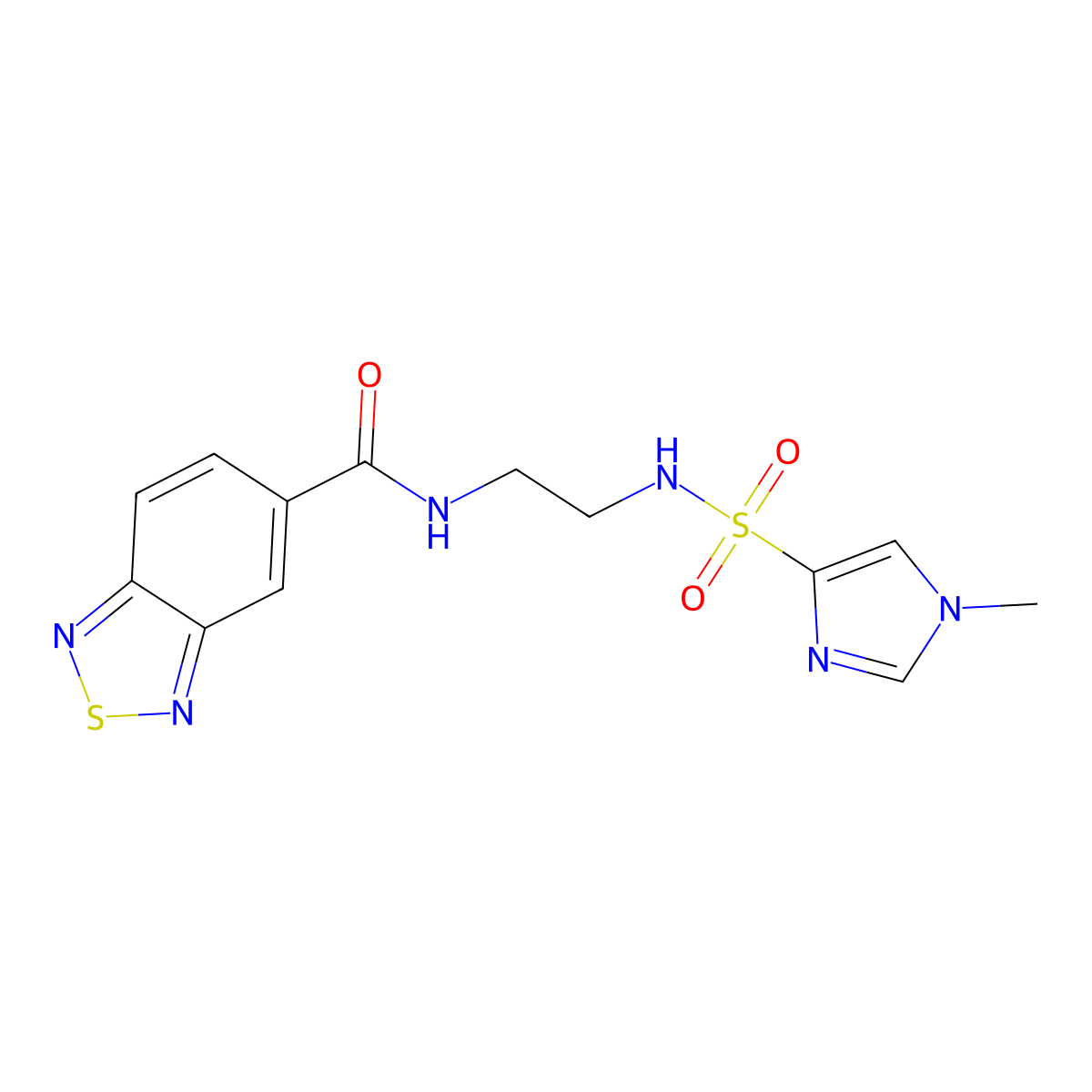 N-(2-(1-methyl-1H-imidazole-4-sulfonamido)ethyl)benzo[c][1,2,5]thiadiazole-5-carboxamide molecular structure, CAS 1788833-93-1