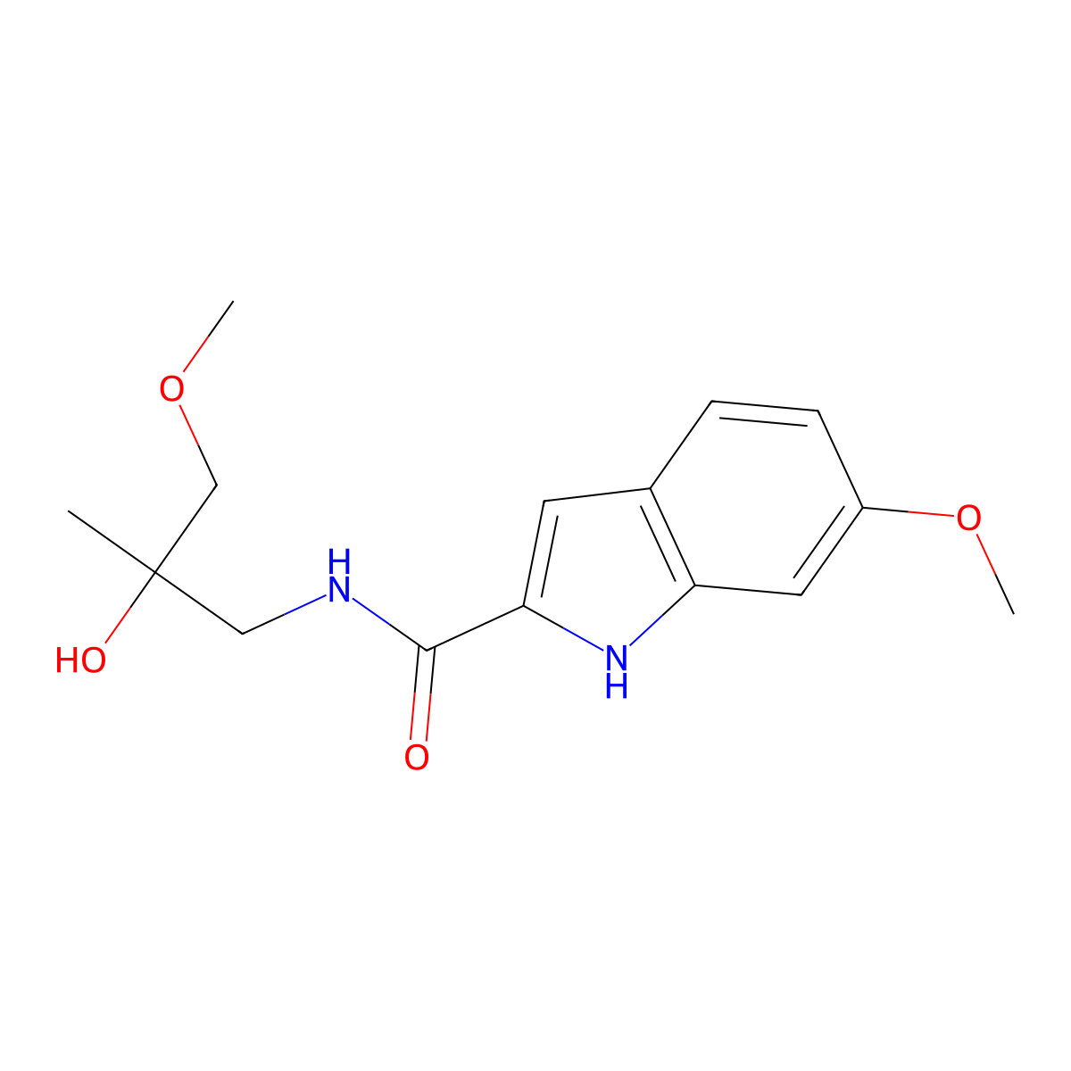 N-(2-hydroxy-3-methoxy-2-methylpropyl)-6-methoxy-1H-indole-2-carboxamide molecular structure, CAS 1788842-70-5