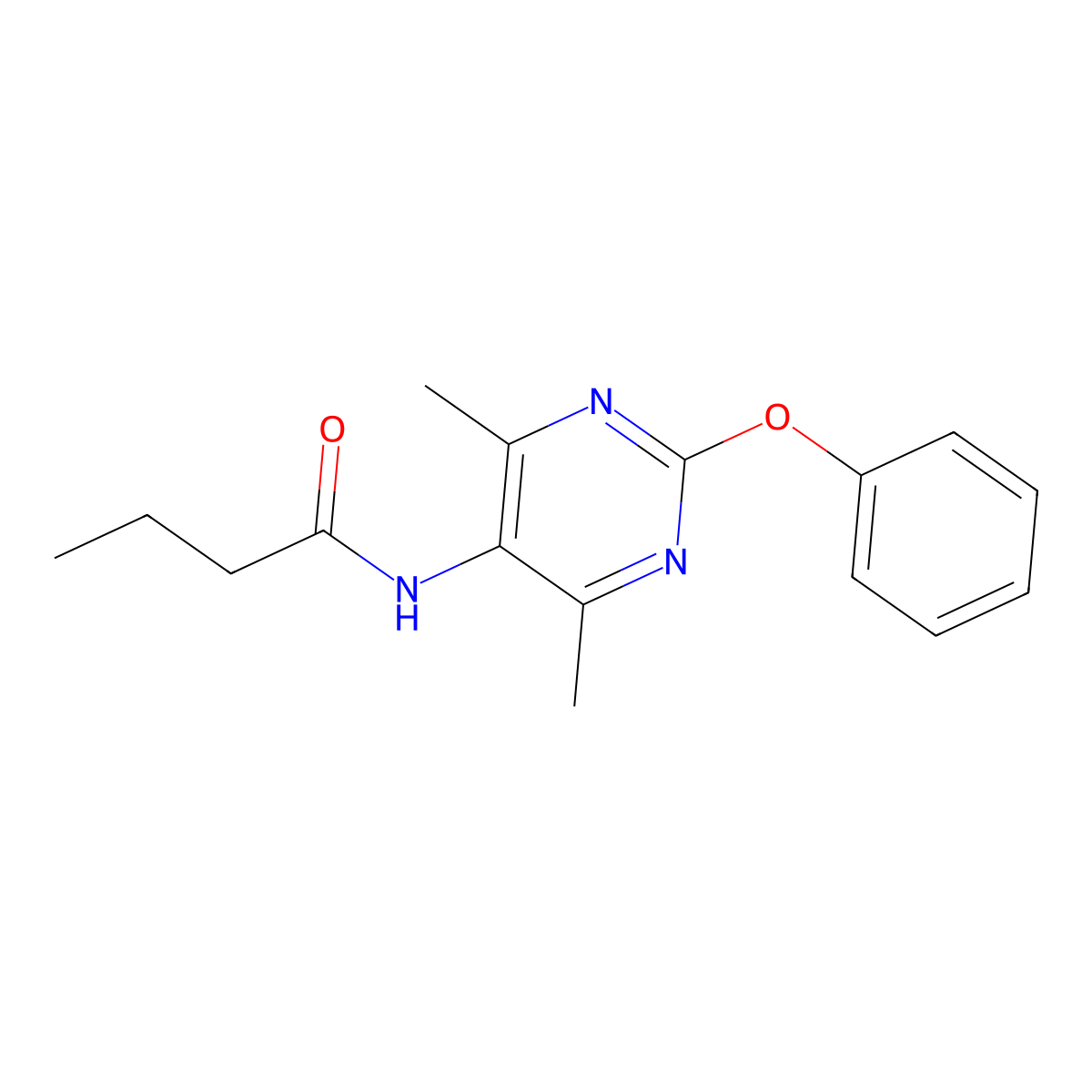 N-(4,6-dimethyl-2-phenoxypyrimidin-5-yl)butyramide molecular structure, CAS 1788843-04-8