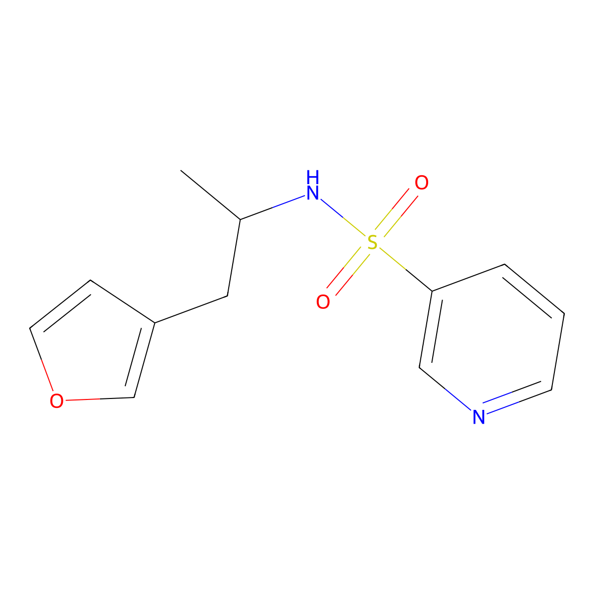 N-[1-(furan-3-yl)propan-2-yl]pyridine-3-sulfonamide molecular structure, CAS 1788843-26-4