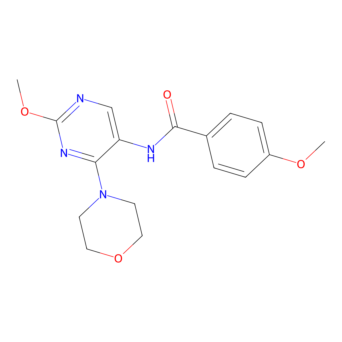 4-methoxy-N-(2-methoxy-4-morpholinopyrimidin-5-yl)benzamide molecular structure, CAS 1788843-37-7