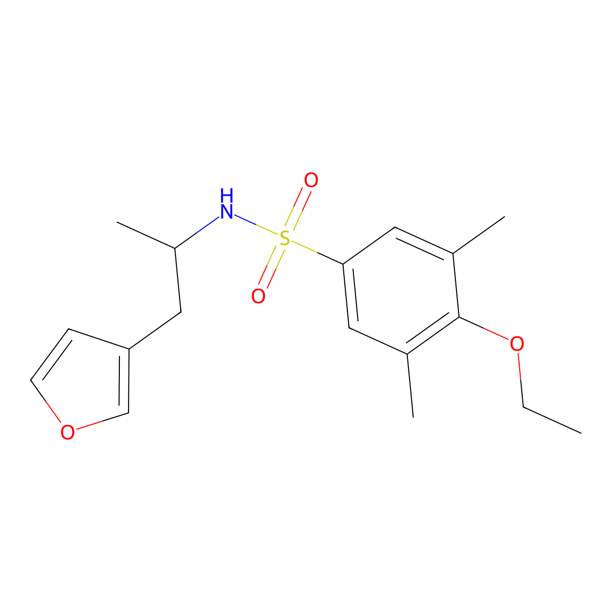 4-ethoxy-N-(1-(furan-3-yl)propan-2-yl)-3,5-dimethylbenzenesulfonamide molecular structure, CAS 1788843-44-6