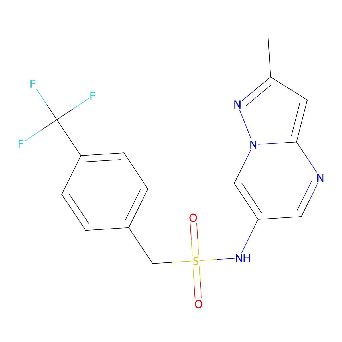 N-{2-methylpyrazolo[1,5-a]pyrimidin-6-yl}-1-[4-(trifluoromethyl)phenyl]methanesulfonamide molecular structure, CAS 1788843-80-0