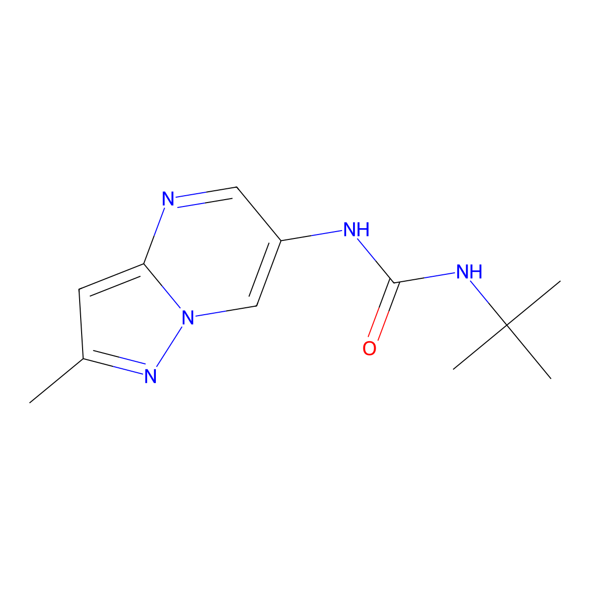 1-(Tert-butyl)-3-(2-methylpyrazolo[1,5-a]pyrimidin-6-yl)urea molecular structure, CAS 1788843-86-6