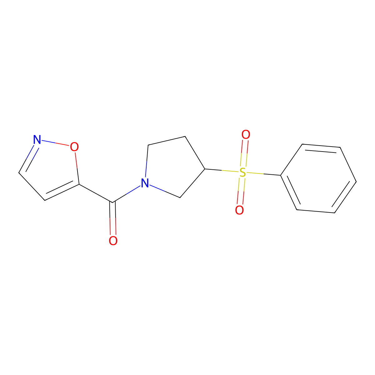 Isoxazol-5-yl(3-(phenylsulfonyl)pyrrolidin-1-yl)methanone molecular structure, CAS 1788845-01-1