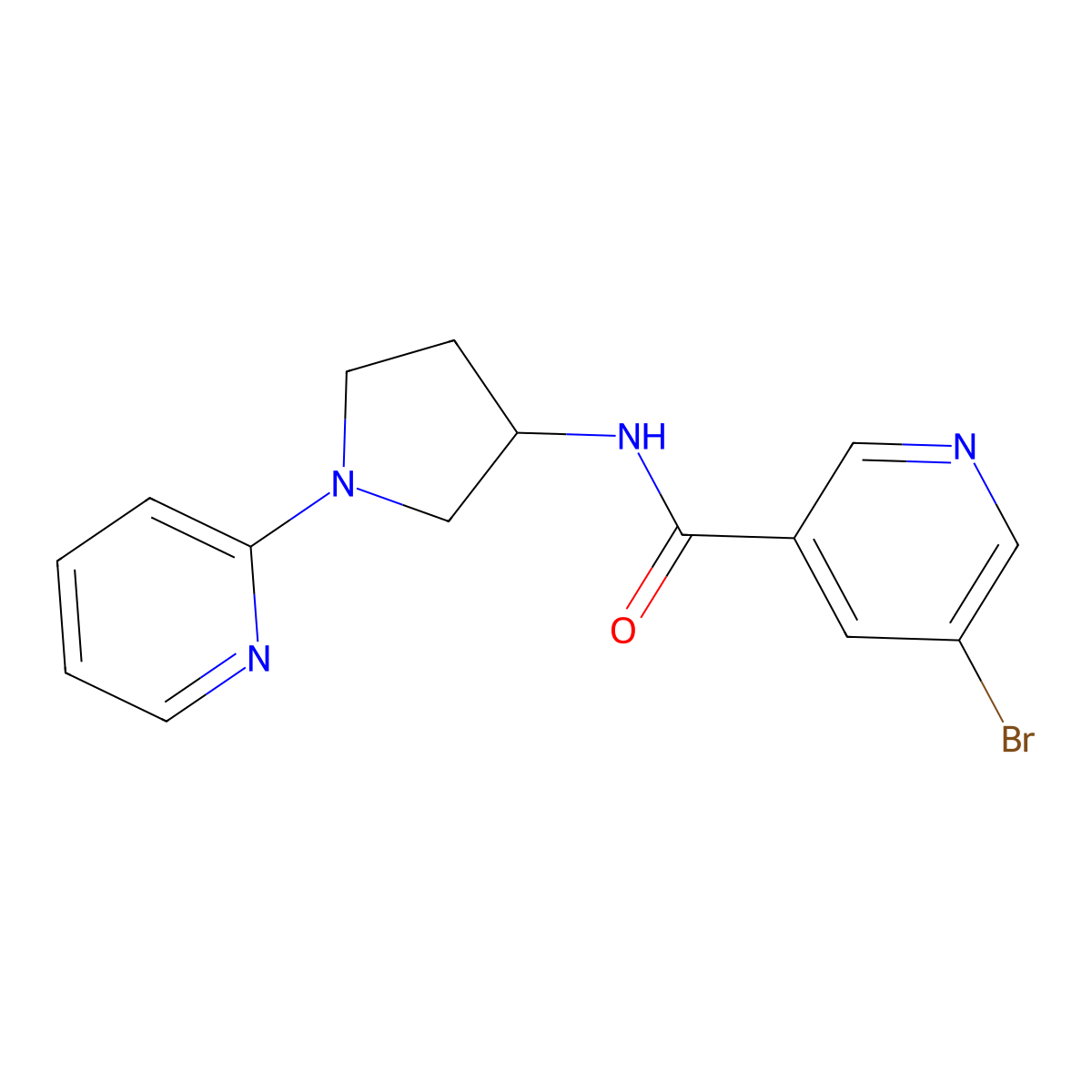 5-bromo-N-(1-(pyridin-2-yl)pyrrolidin-3-yl)nicotinamide molecular structure, CAS 1788845-65-7
