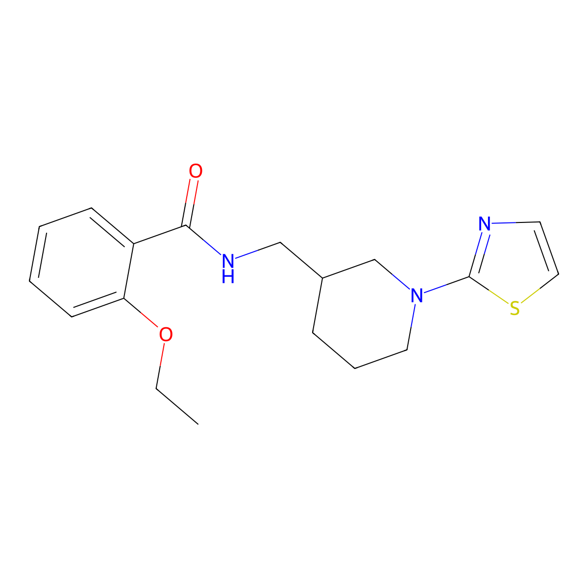 2-ethoxy-N-((1-(thiazol-2-yl)piperidin-3-yl)methyl)benzamide molecular structure, CAS 1788845-92-0