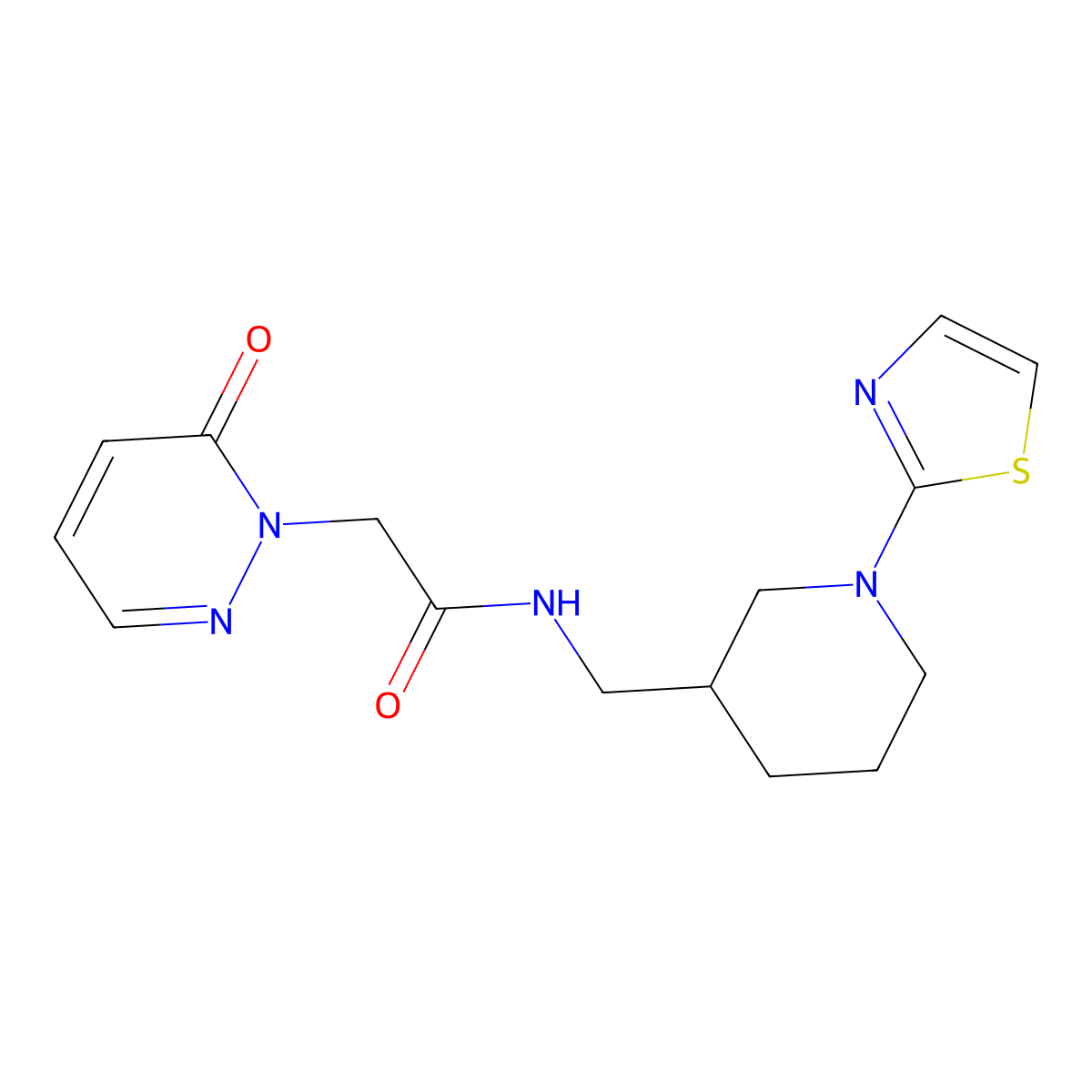 2-(6-oxopyridazin-1(6H)-yl)-N-((1-(thiazol-2-yl)piperidin-3-yl)methyl)acetamide molecular structure, CAS 1788846-11-6