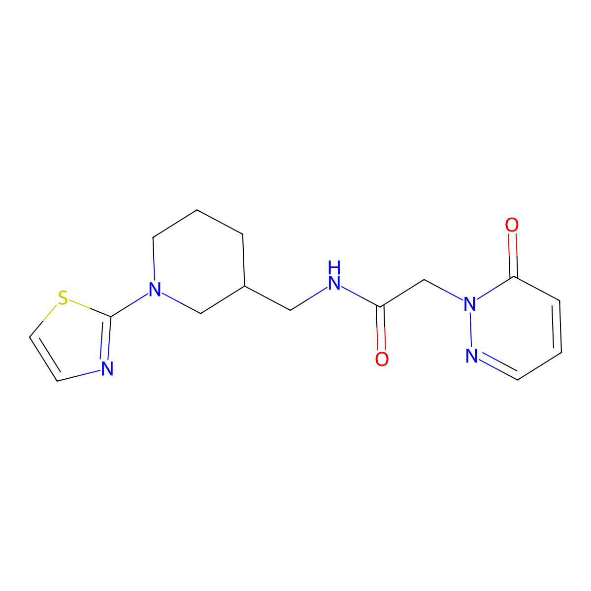 2-(6-oxopyridazin-1(6H)-yl)-N-((1-(thiazol-2-yl)piperidin-3-yl)methyl)acetamide molecular structure, CAS 1788846-11-6