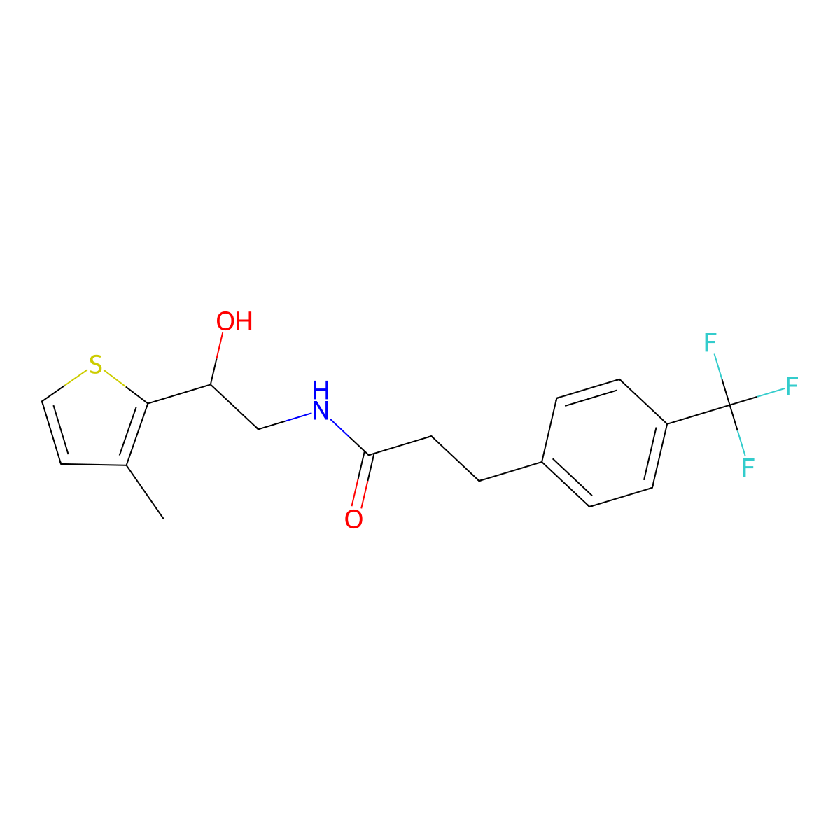 N-[2-hydroxy-2-(3-methylthiophen-2-yl)ethyl]-3-[4-(trifluoromethyl)phenyl]propanamide molecular structure, CAS 1788846-46-7