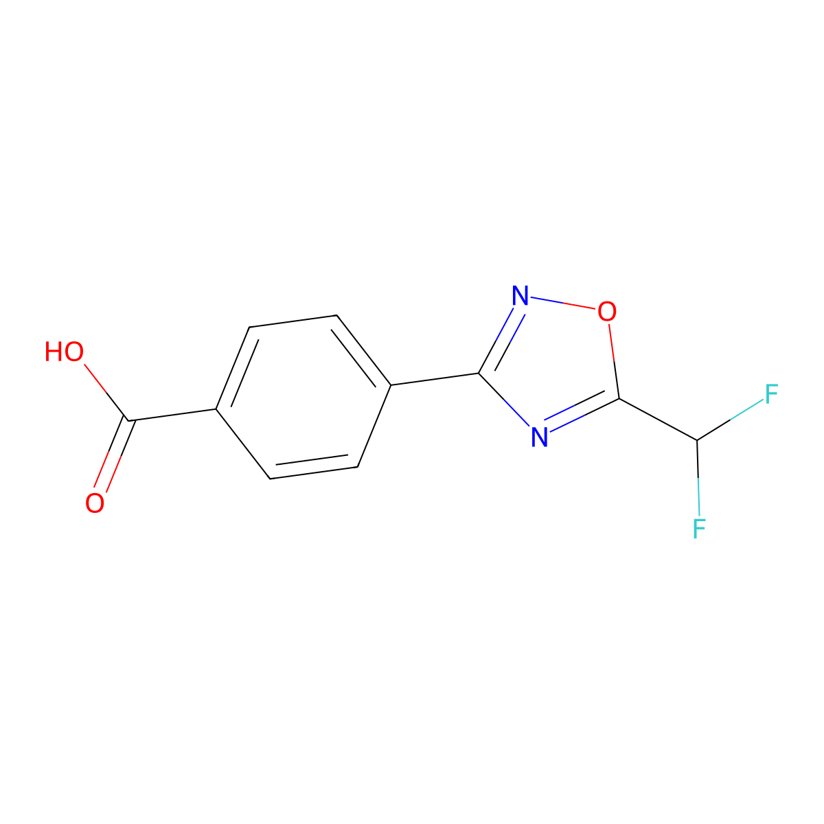 4-[5-(Difluoromethyl)-1,2,4-oxadiazol-3-yl]benzoic acid molecular structure, CAS 1788846-47-8