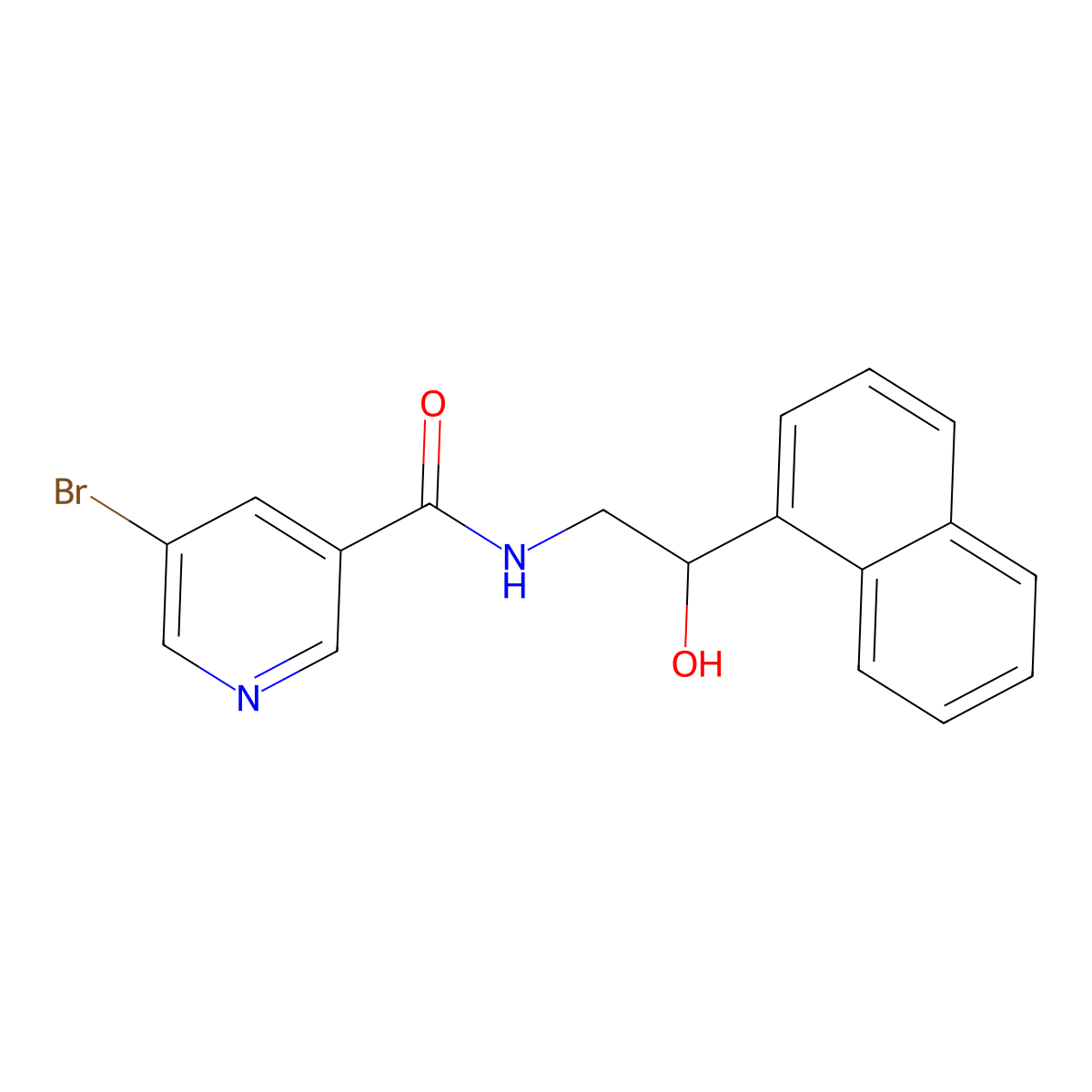 5-bromo-N-(2-hydroxy-2-(naphthalen-1-yl)ethyl)nicotinamide molecular structure, CAS 1788846-63-8