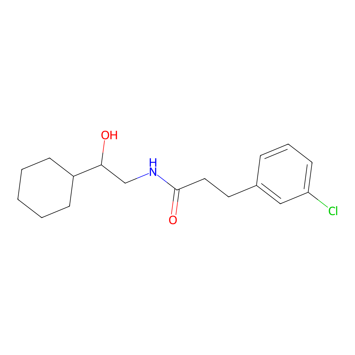 3-(3-chlorophenyl)-N-(2-cyclohexyl-2-hydroxyethyl)propanamide molecular structure, CAS 1788846-84-3