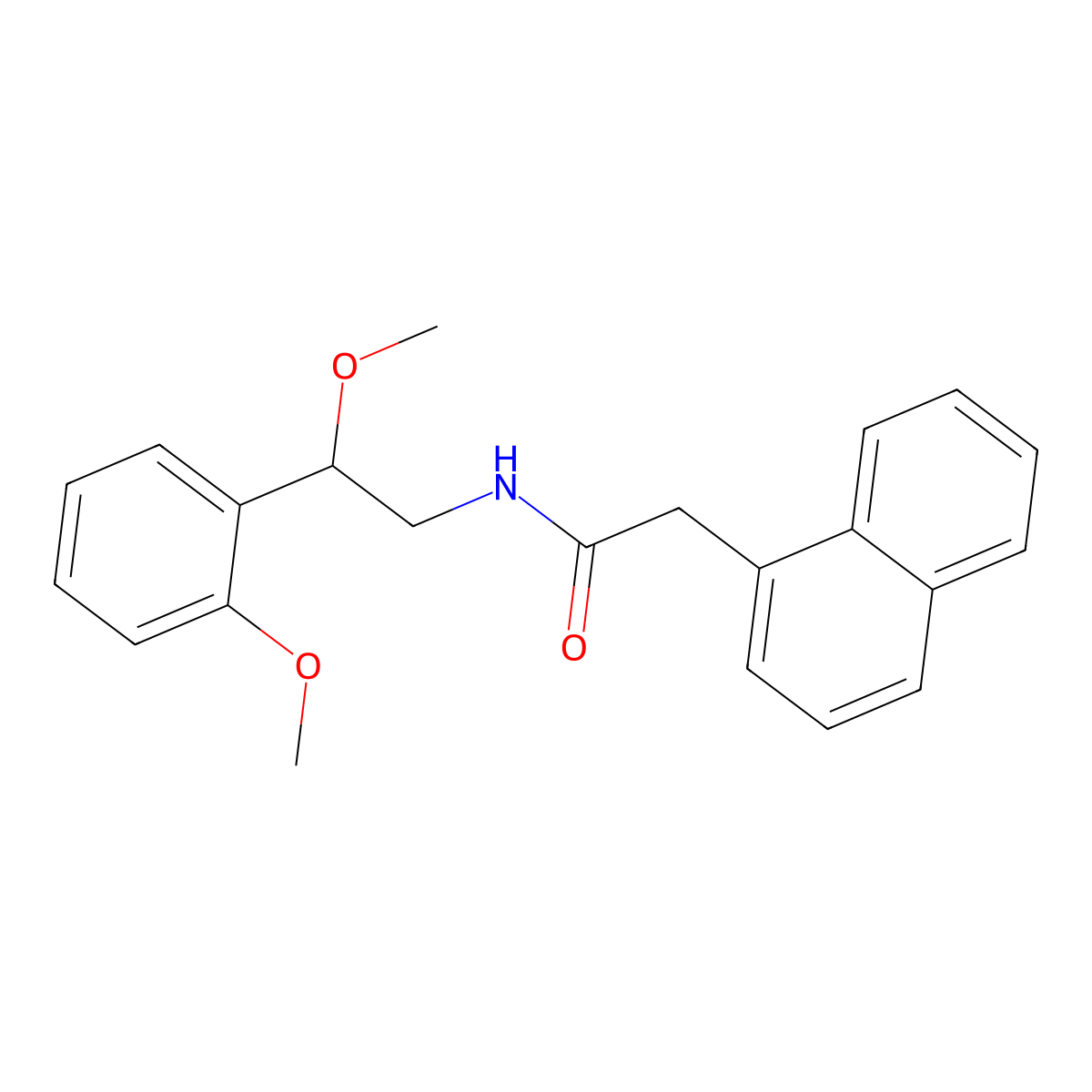 N-(2-methoxy-2-(2-methoxyphenyl)ethyl)-2-(naphthalen-1-yl)acetamide molecular structure, CAS 1788847-13-1