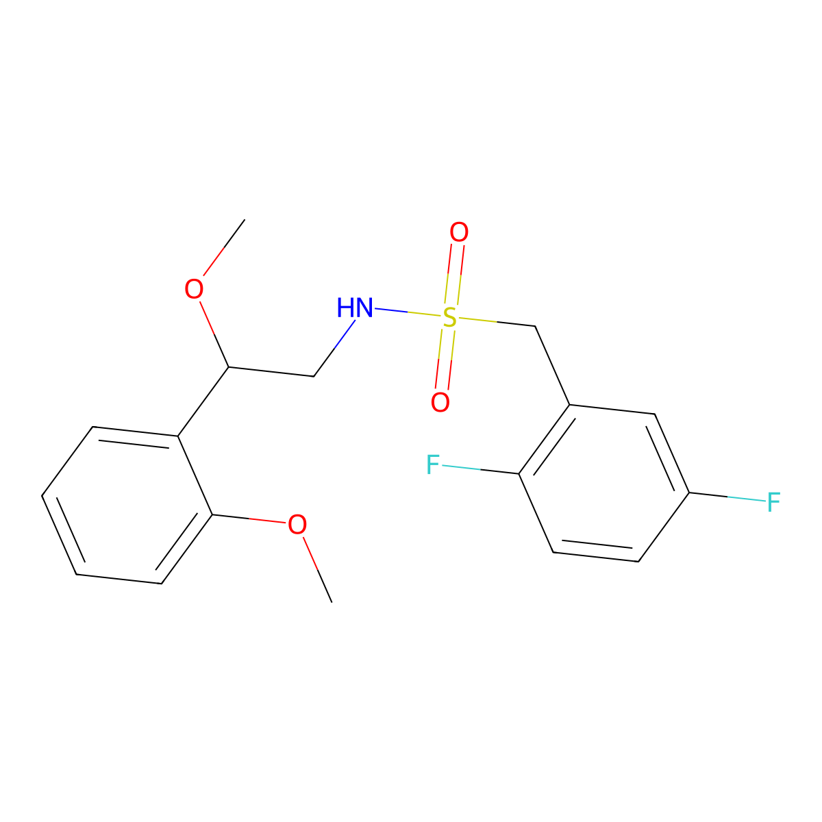 1-(2,5-difluorophenyl)-N-[2-methoxy-2-(2-methoxyphenyl)ethyl]methanesulfonamide molecular structure, CAS 1788847-31-3