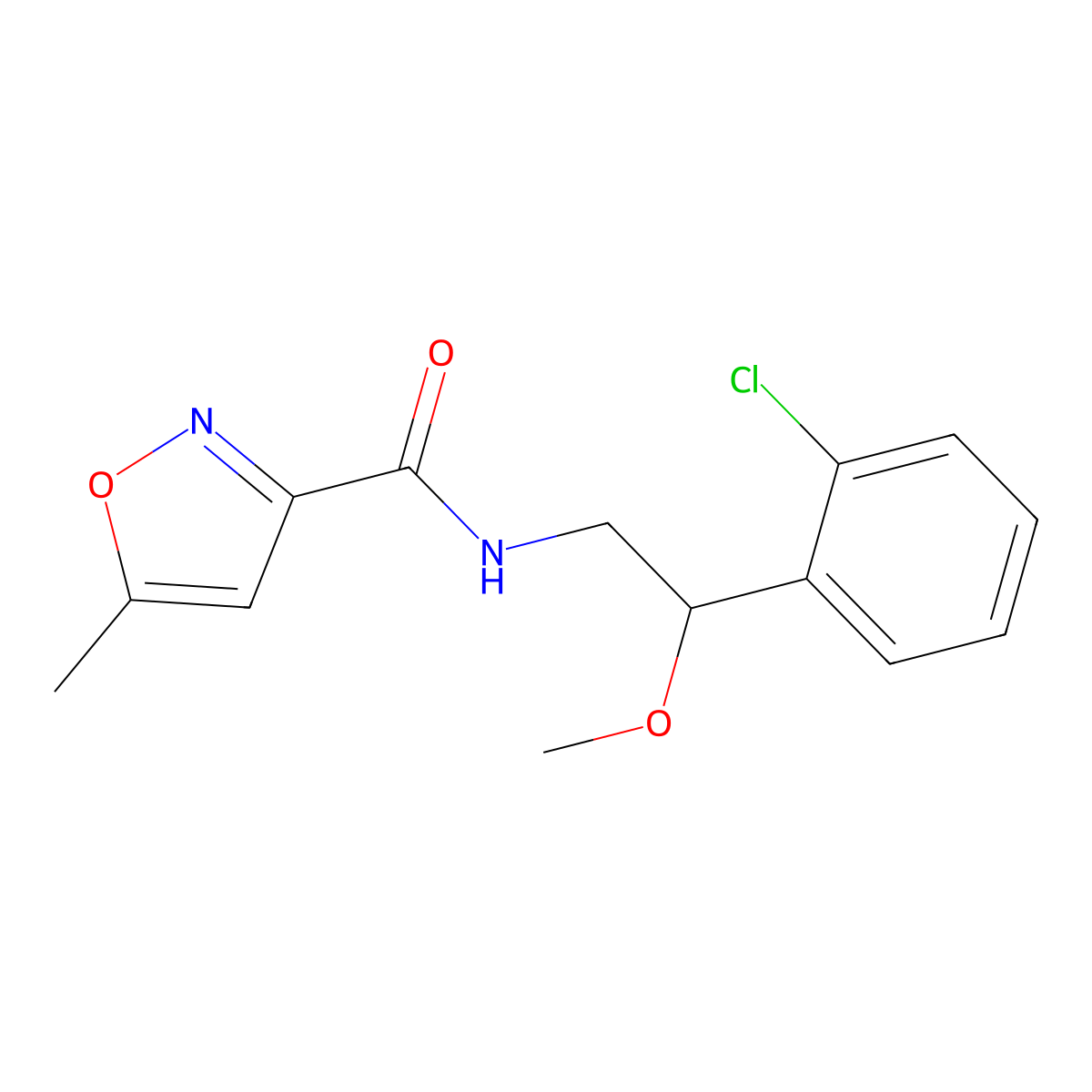 N-(2-(2-chlorophenyl)-2-methoxyethyl)-5-methylisoxazole-3-carboxamide molecular structure, CAS 1788847-57-3