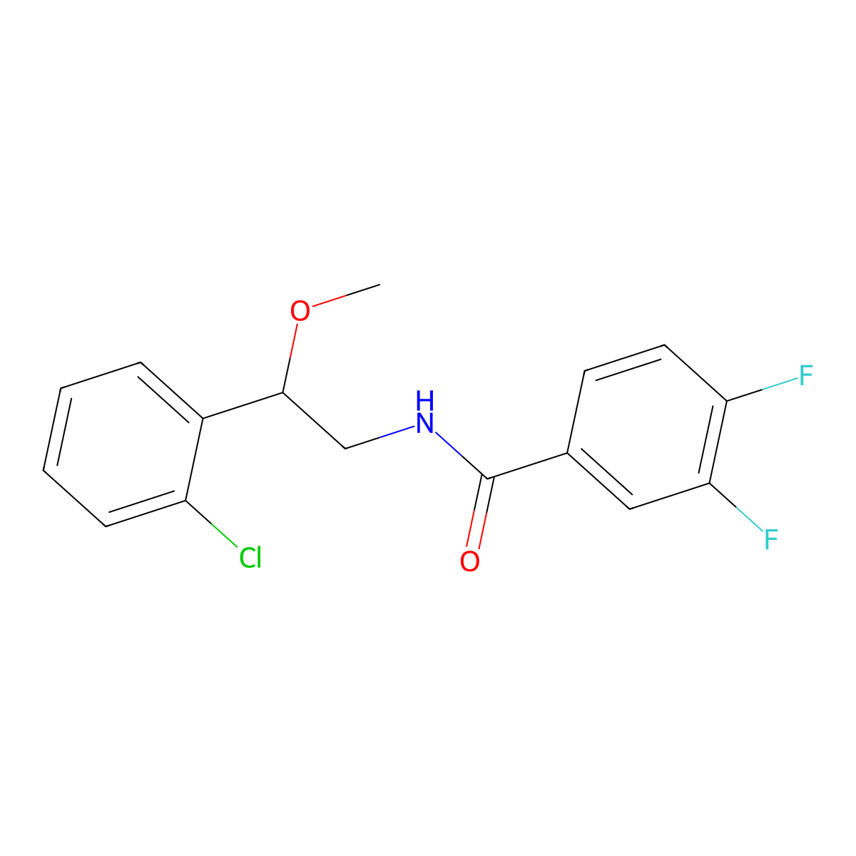 N-[2-(2-chlorophenyl)-2-methoxyethyl]-3,4-difluorobenzamide molecular structure, CAS 1788847-92-6