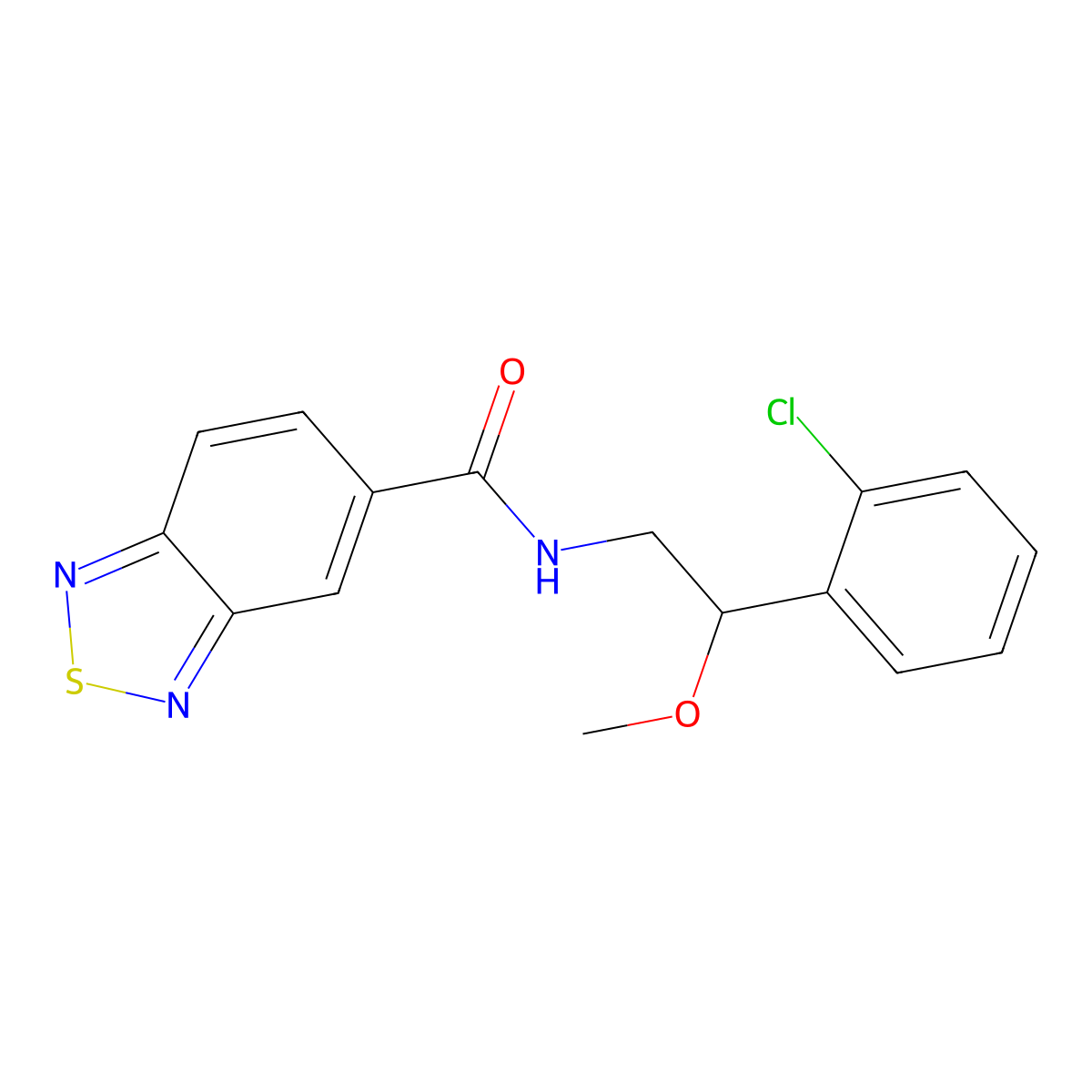 N-(2-(2-chlorophenyl)-2-methoxyethyl)benzo[c][1,2,5]thiadiazole-5-carboxamide molecular structure, CAS 1788847-97-1