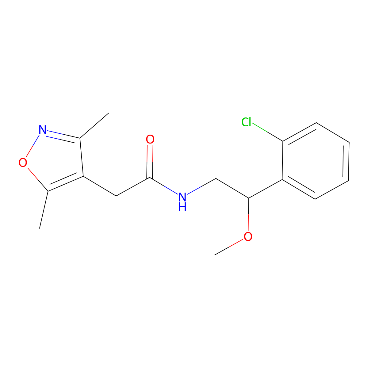 N-(2-(2-chlorophenyl)-2-methoxyethyl)-2-(3,5-dimethylisoxazol-4-yl)acetamide molecular structure, CAS 1788848-07-6