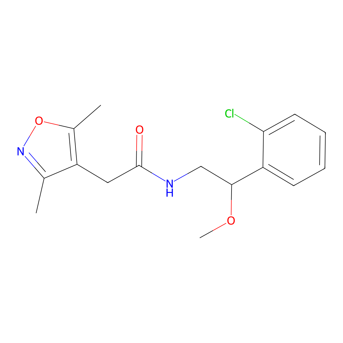 N-(2-(2-chlorophenyl)-2-methoxyethyl)-2-(3,5-dimethylisoxazol-4-yl)acetamide molecular structure, CAS 1788848-07-6