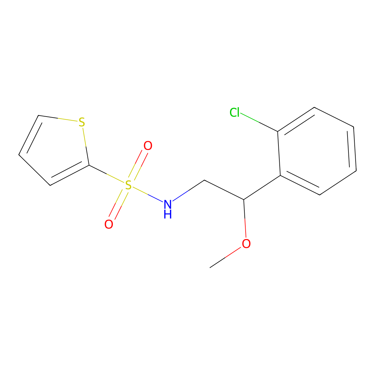 N-[2-(2-chlorophenyl)-2-methoxyethyl]thiophene-2-sulfonamide molecular structure, CAS 1788848-16-7