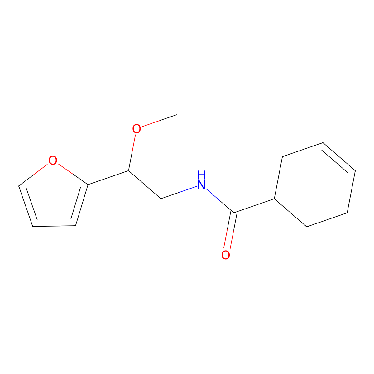 N-(2-(furan-2-yl)-2-methoxyethyl)cyclohex-3-enecarboxamide molecular structure, CAS 1788848-35-0