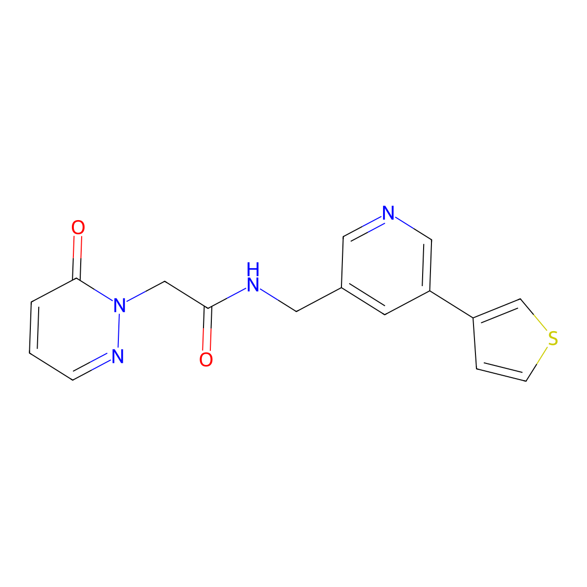 2-(6-oxopyridazin-1(6H)-yl)-N-((5-(thiophen-3-yl)pyridin-3-yl)methyl)acetamide molecular structure, CAS 1788852-35-6