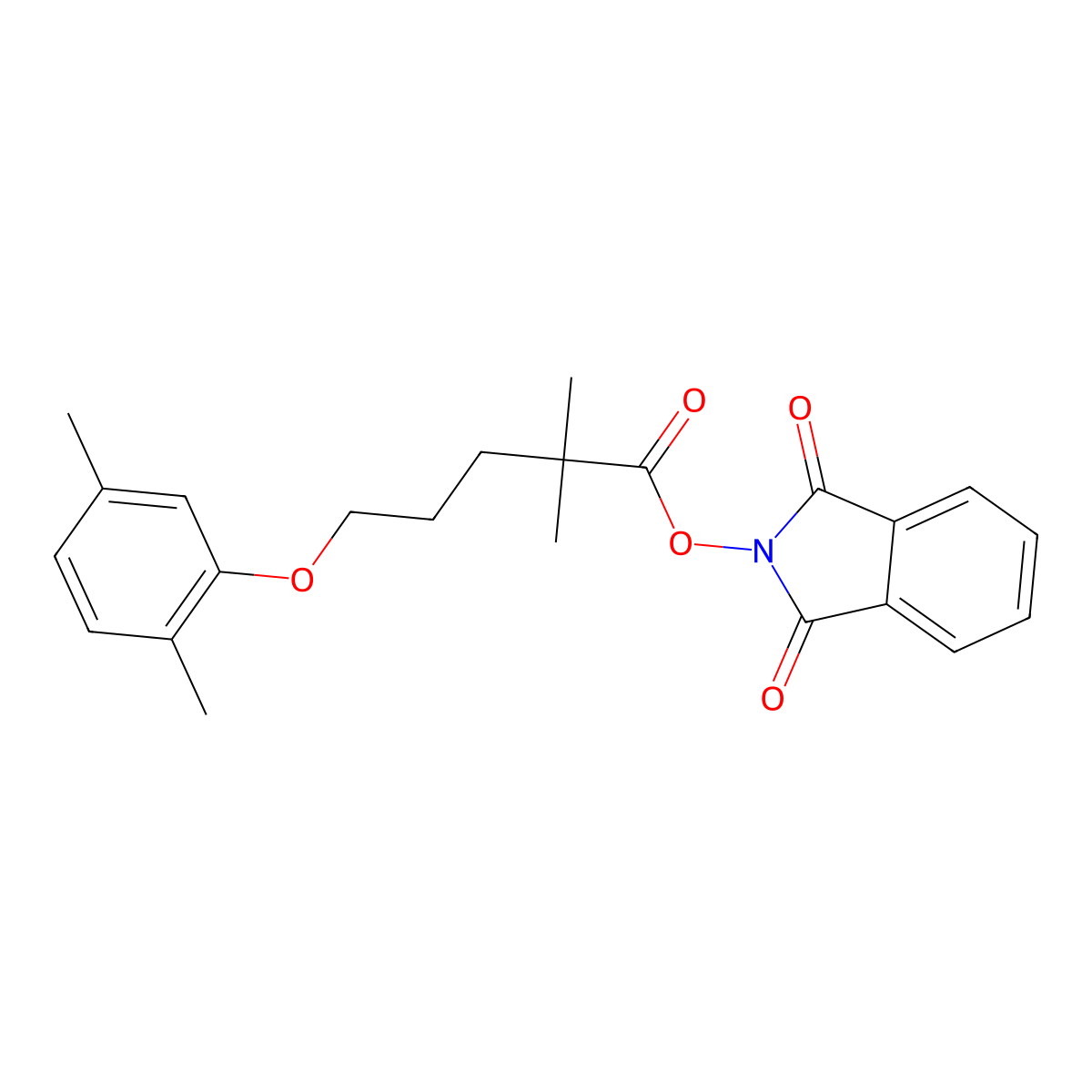 1,3-Dioxoisoindolin-2-yl 5-(2,5-dimethylphenoxy)-2,2-dimethylpentanoate molecular structure, CAS 1788861-30-2