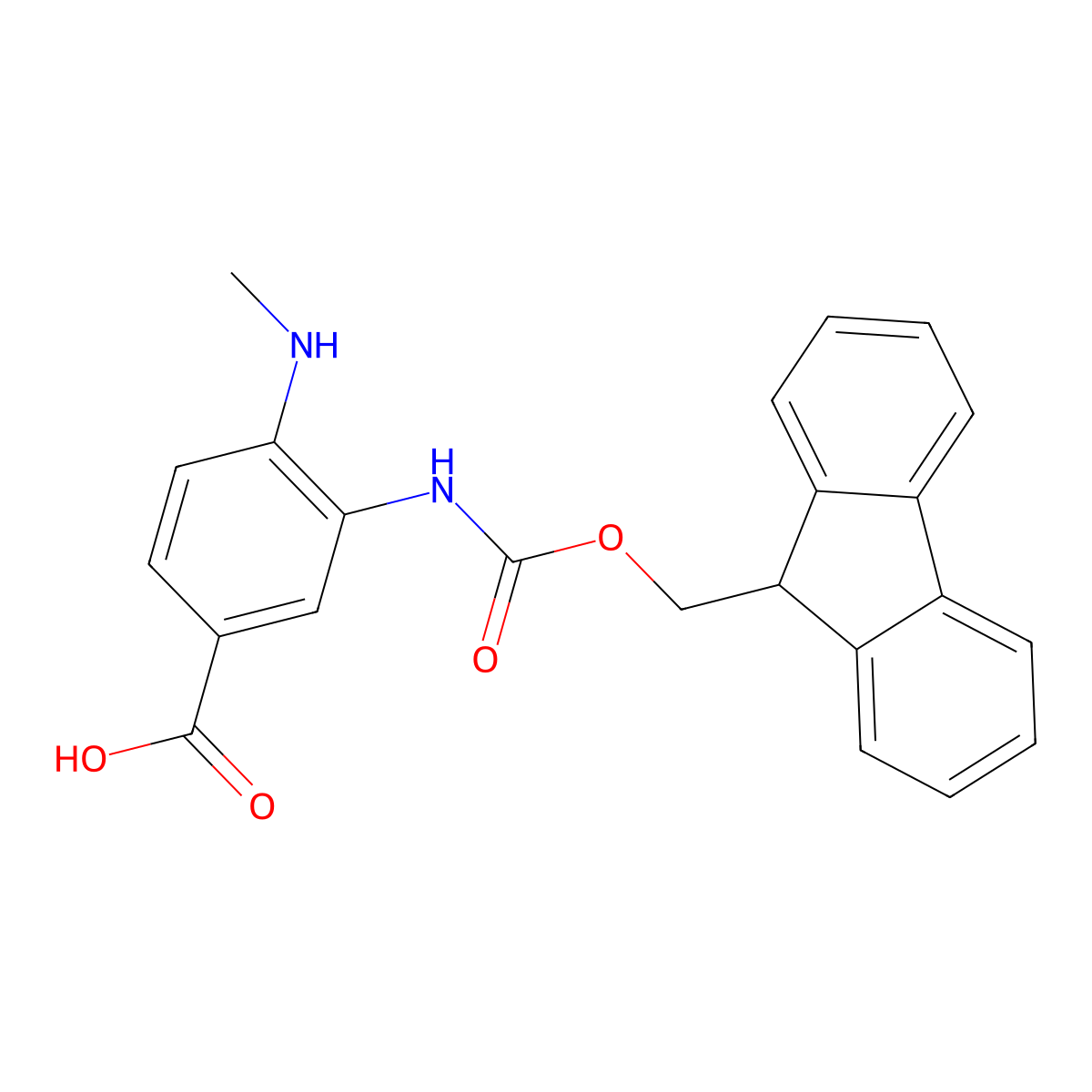 Fmoc-MeDbz-OH molecular structure, CAS 1788861-35-7