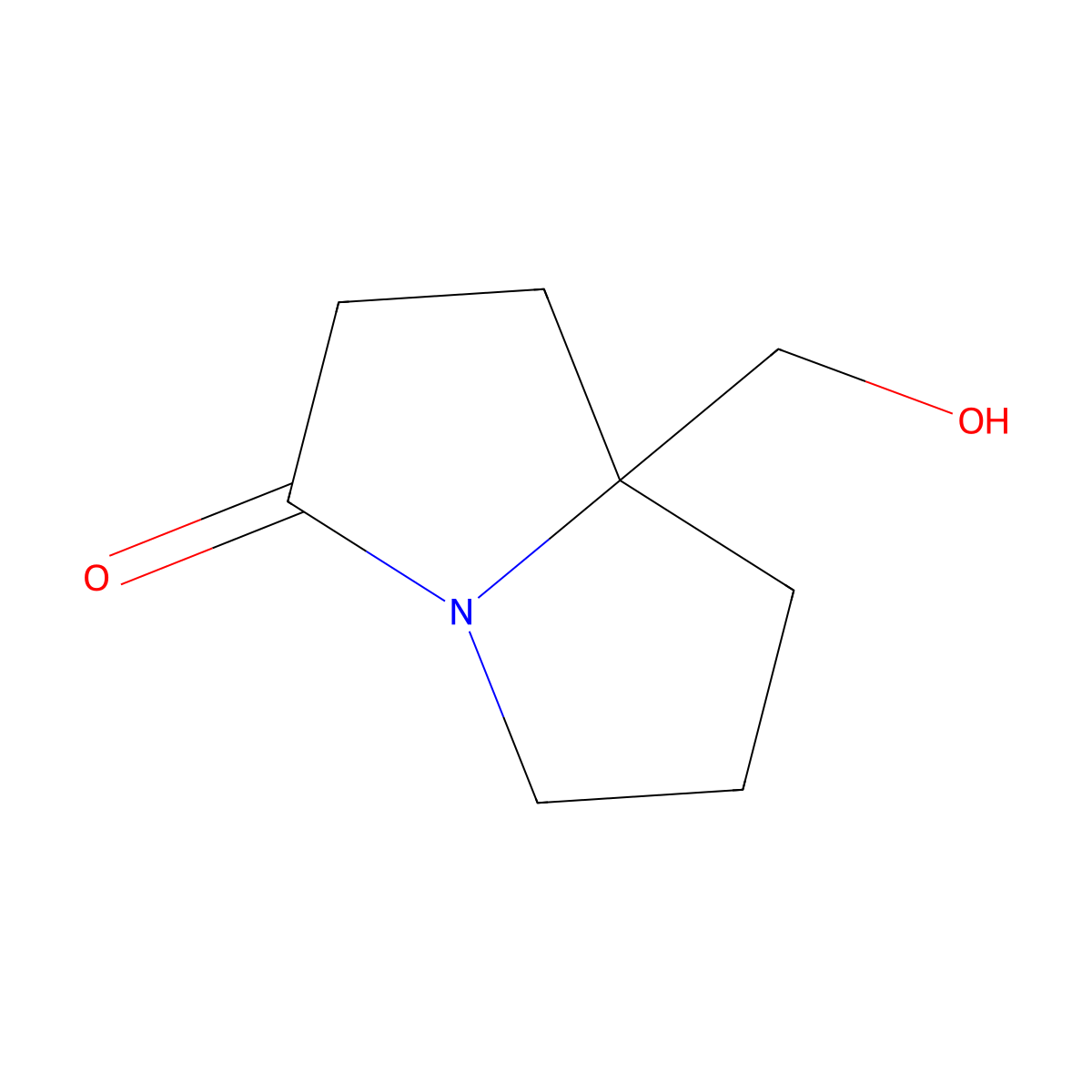 8-(hydroxymethyl)-2,5,6,7-tetrahydro-1H-pyrrolizin-3-one molecular structure, CAS 1788873-54-0