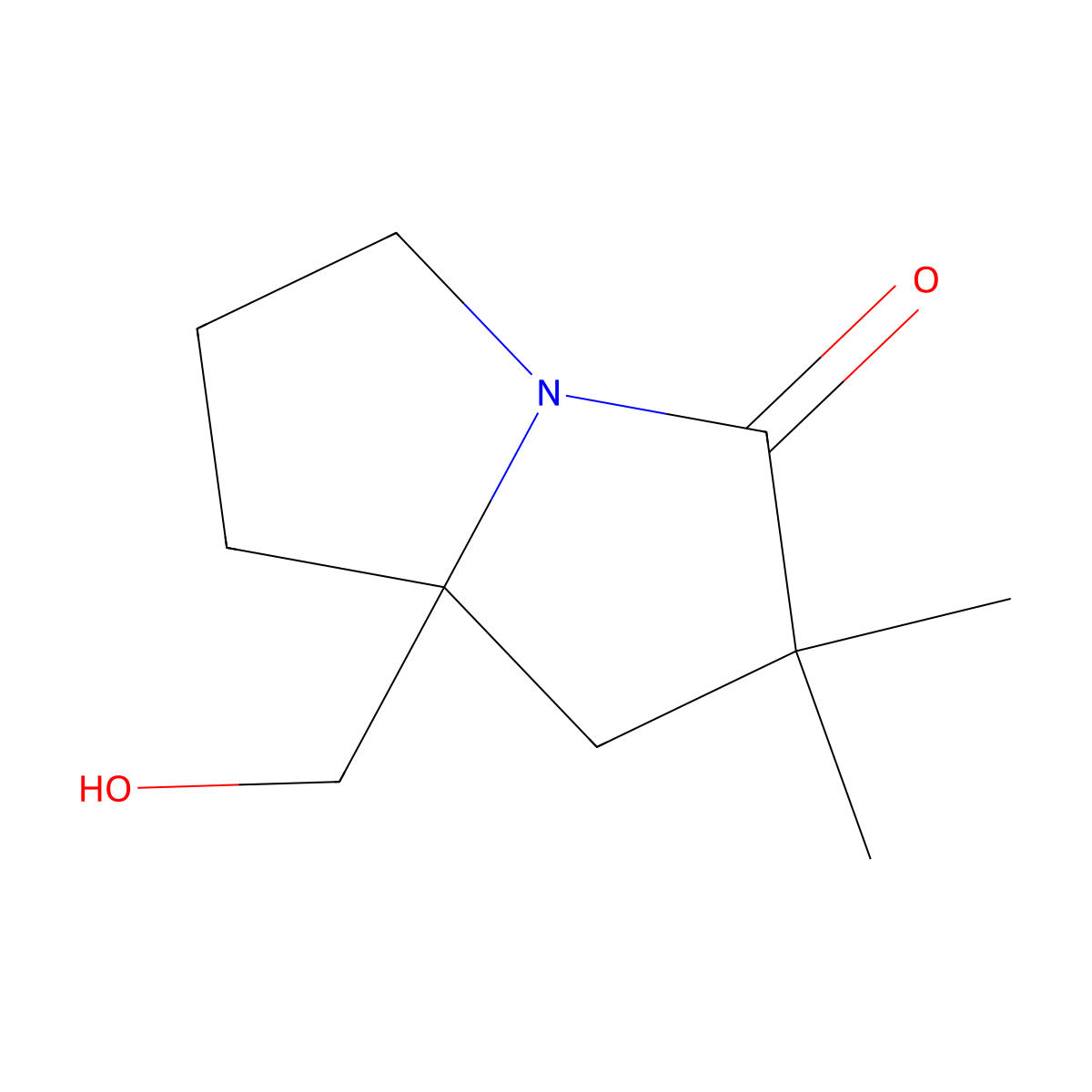 7a-(Hydroxymethyl)-2,2-dimethyltetrahydro-1H-pyrrolizin-3(2H)-one molecular structure, CAS 1788873-58-4