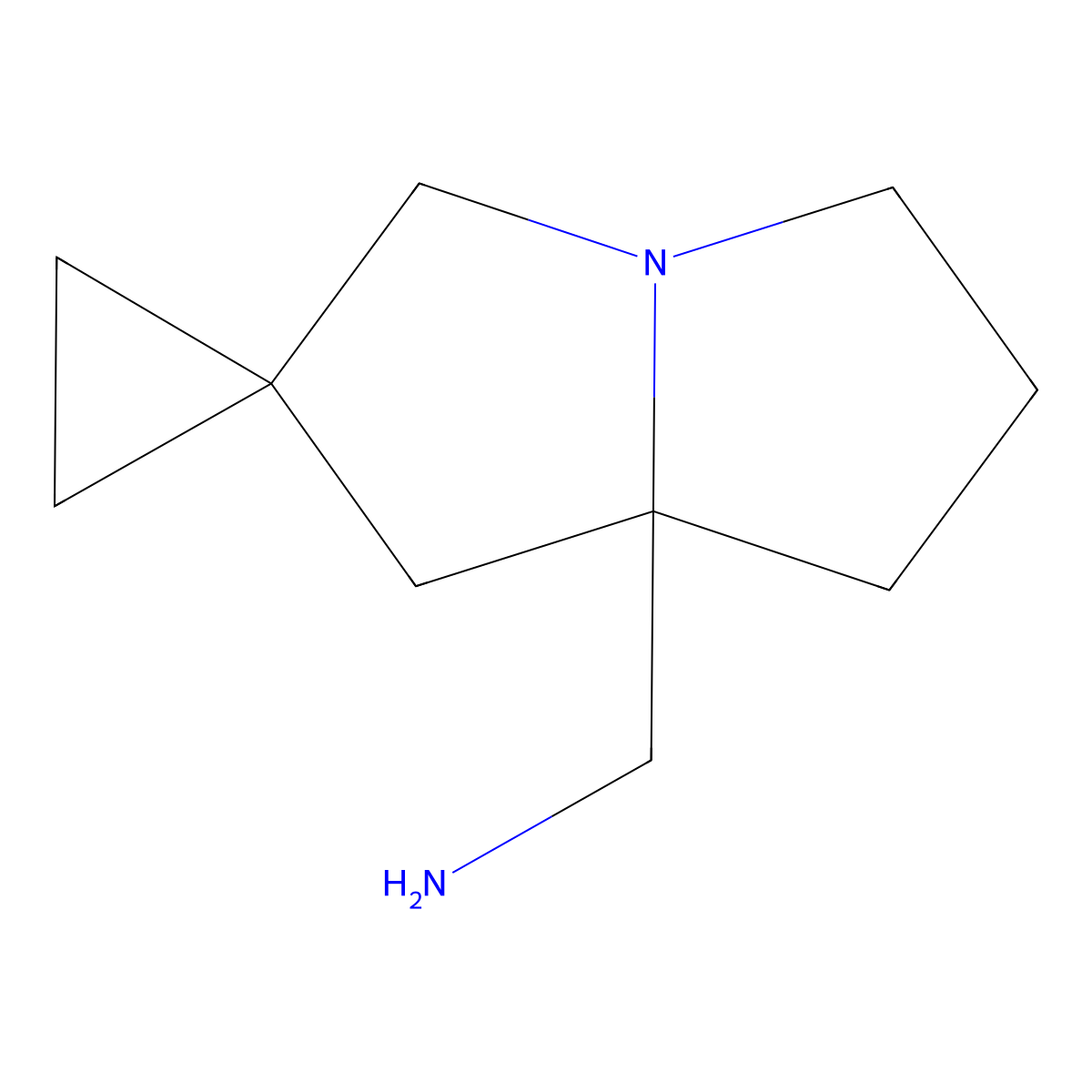 (Dihydro-1'H,3'H-spiro[cyclopropane-1,2'-pyrrolizin]-7a'(5'H)-yl)methanamine molecular structure, CAS 1788873-90-4