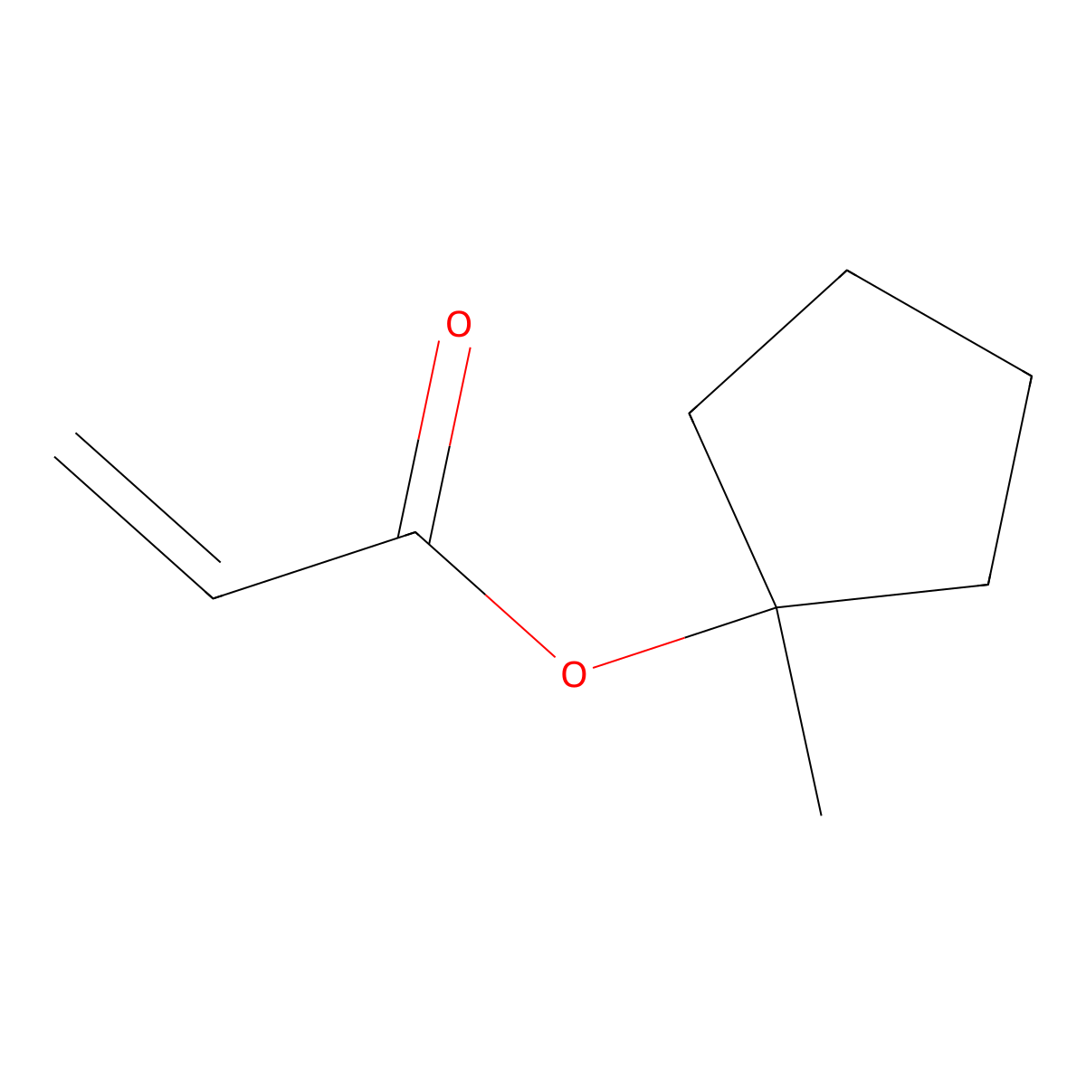 1-Methylcyclopentyl prop-2-enoate molecular structure, CAS 178889-49-1