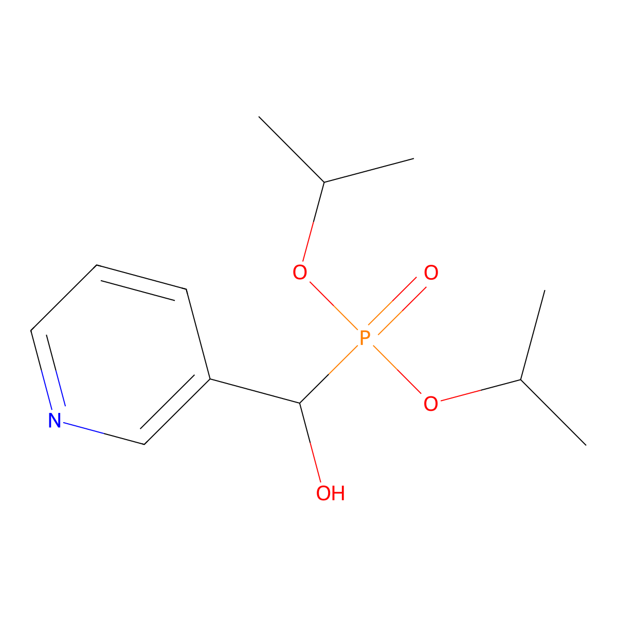 Di(propan-2-yloxy)phosphoryl-pyridin-3-ylmethanol molecular structure, CAS 178889-73-1