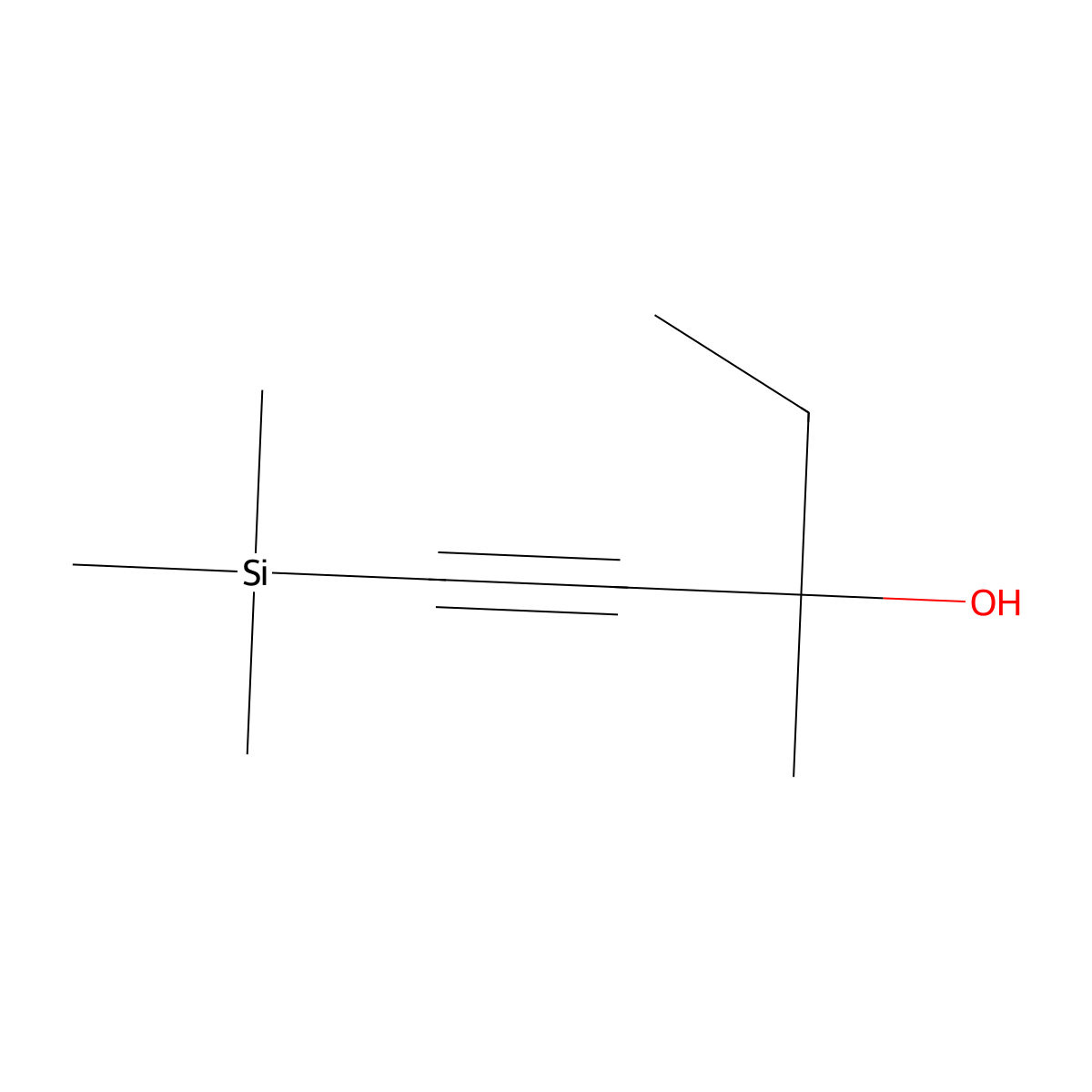3-Methyl-1-(trimethylsilyl)pent-1-yn-3-ol molecular structure, CAS 17889-43-9