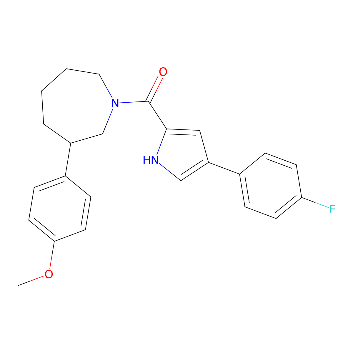 (4-(4-fluorophenyl)-1H-pyrrol-2-yl)(3-(4-methoxyphenyl)azepan-1-yl)methanone molecular structure, CAS 1788914-19-1