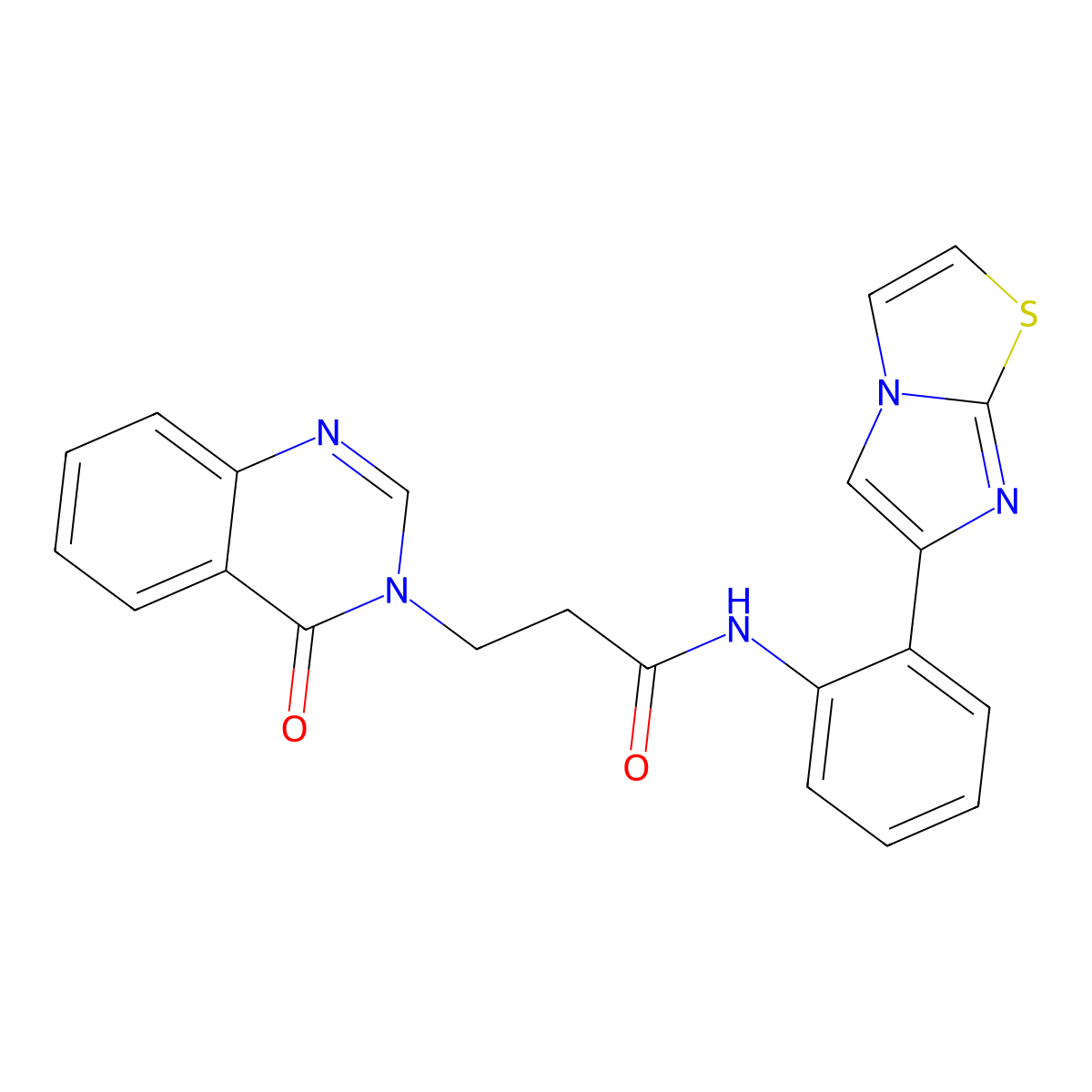 N-(2-(imidazo[2,1-b]thiazol-6-yl)phenyl)-3-(4-oxoquinazolin-3(4H)-yl)propanamide molecular structure, CAS 1788945-31-2