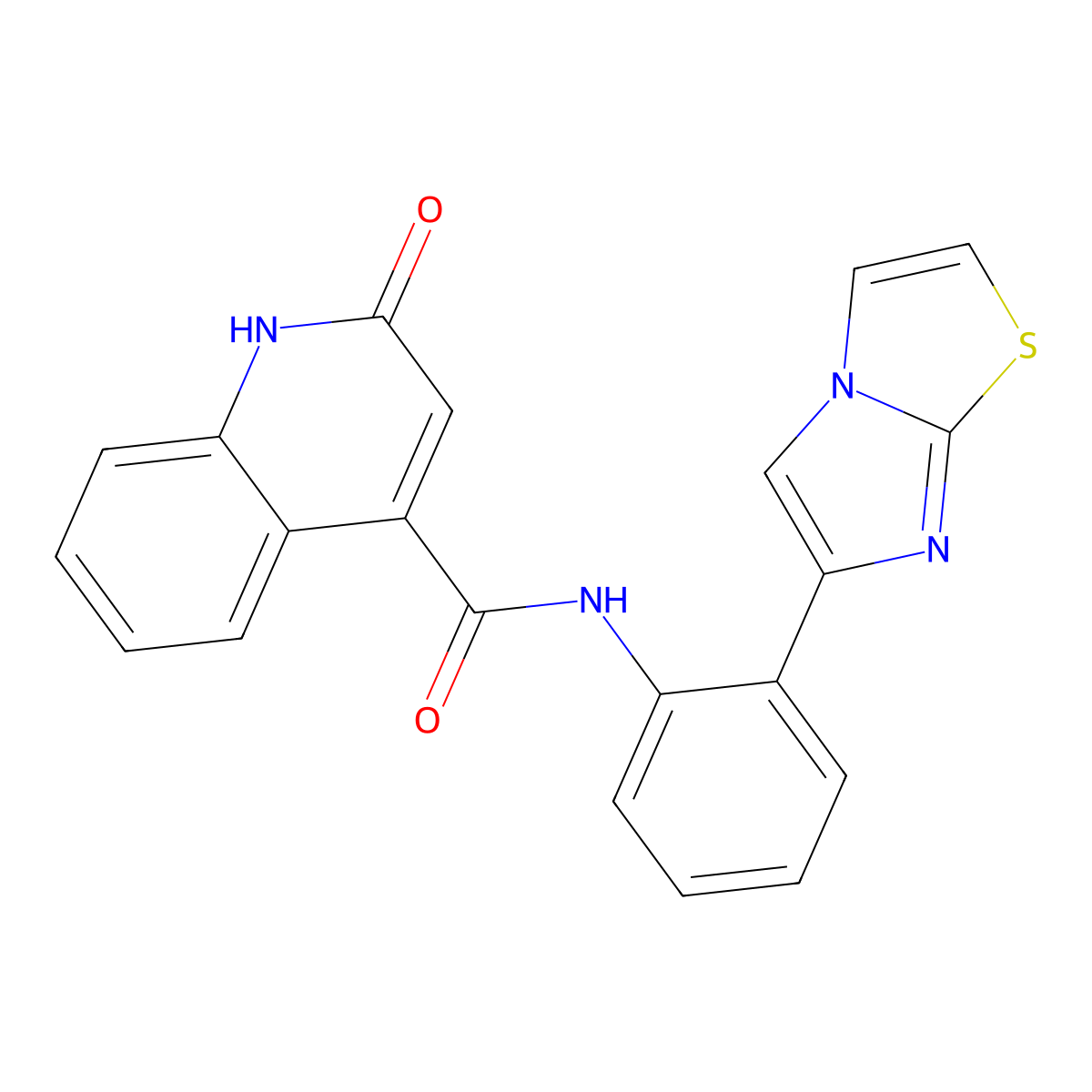 2-hydroxy-N-(2-(imidazo[2,1-b]thiazol-6-yl)phenyl)quinoline-4-carboxamide molecular structure, CAS 1788945-36-7