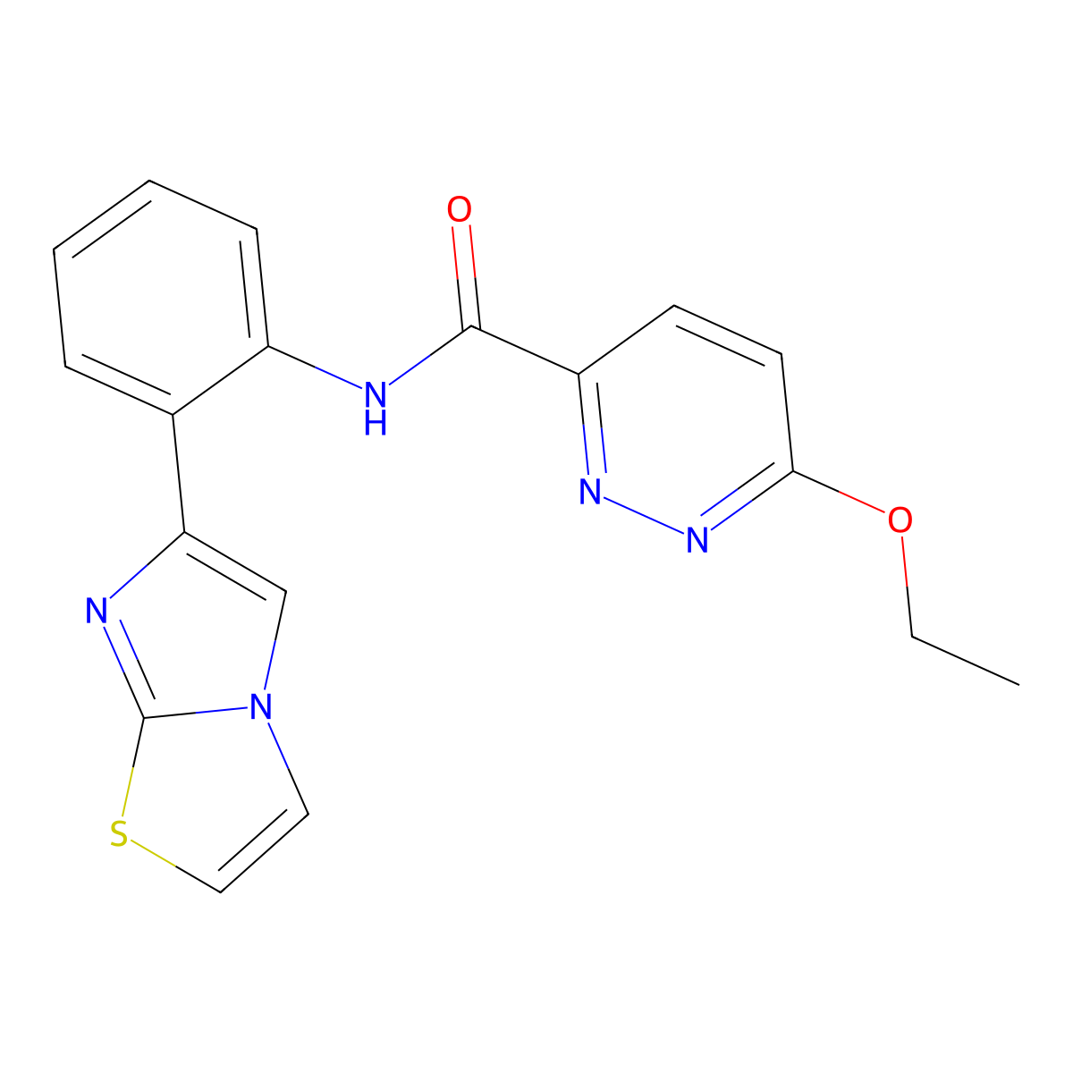 6-ethoxy-N-(2-(imidazo[2,1-b]thiazol-6-yl)phenyl)pyridazine-3-carboxamide molecular structure, CAS 1788945-44-7