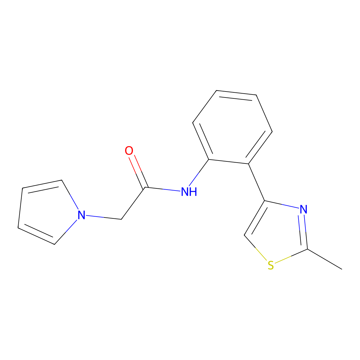 N-(2-(2-methylthiazol-4-yl)phenyl)-2-(1H-pyrrol-1-yl)acetamide molecular structure, CAS 1788945-53-8