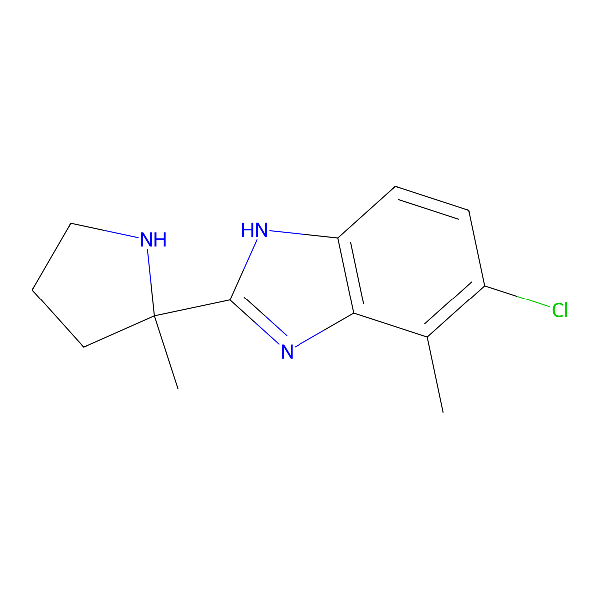 (S)-6-Chloro-7-methyl-2-(2-methylpyrrolidin-2-yl)-1H-benzo[d]imidazole molecular structure, CAS 1788946-71-3