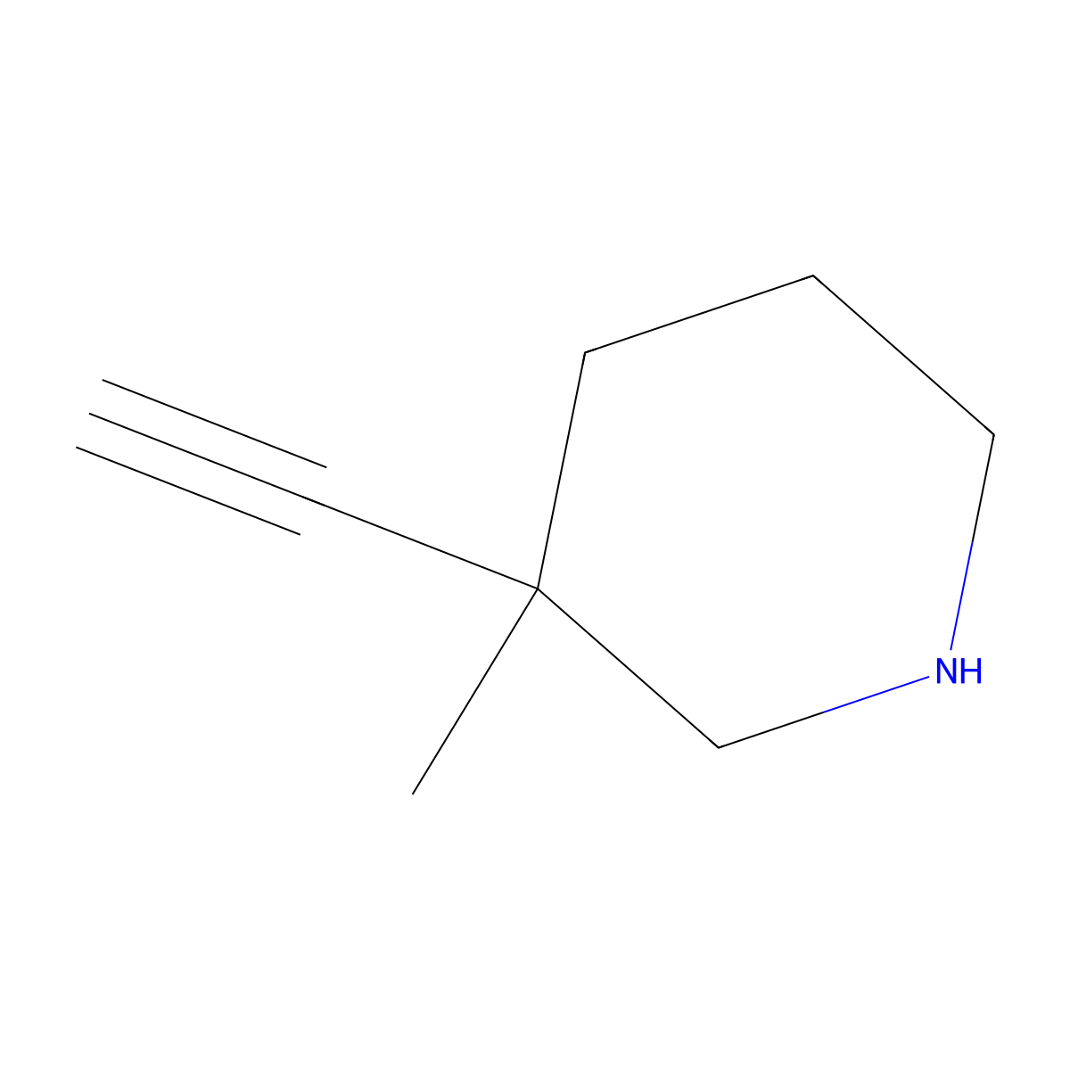 3-Ethynyl-3-methylpiperidine molecular structure, CAS 1788948-35-5