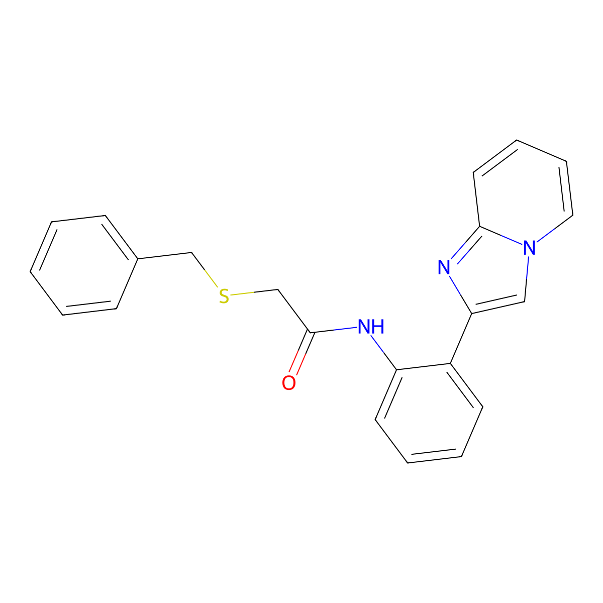 2-(benzylthio)-N-(2-(imidazo[1,2-a]pyridin-2-yl)phenyl)acetamide molecular structure, CAS 1788948-60-6